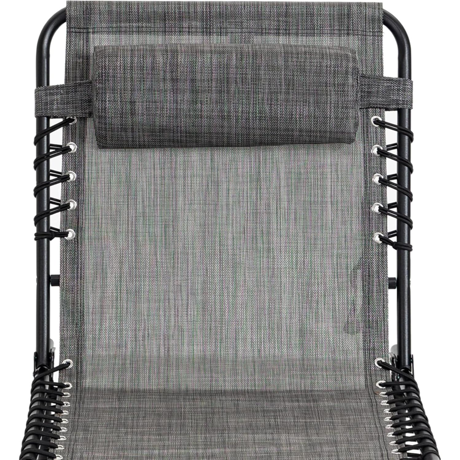 Silla Reclinable de Jardín Outsunny 5 Posiciones Plegable Gris