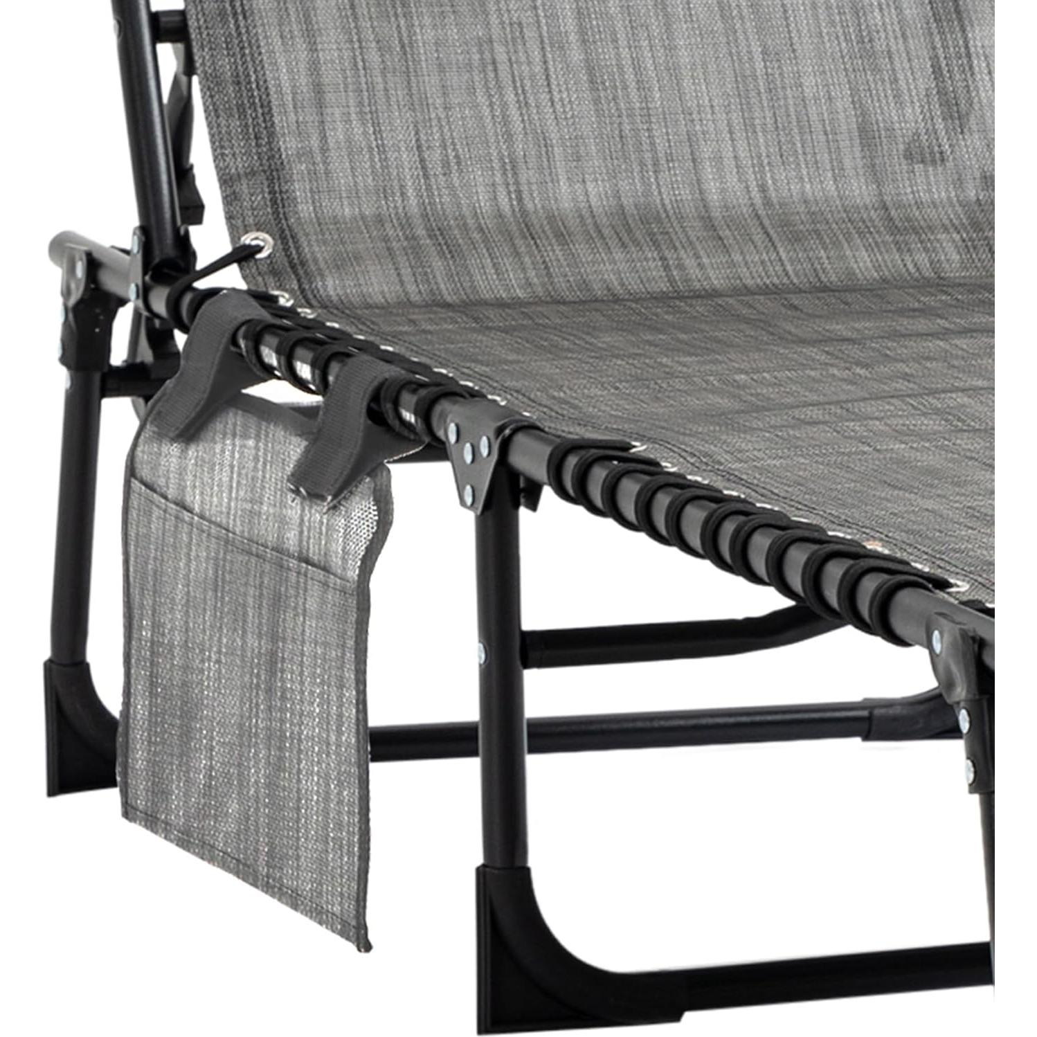 Silla Reclinable de Jardín Outsunny 5 Posiciones Plegable Gris