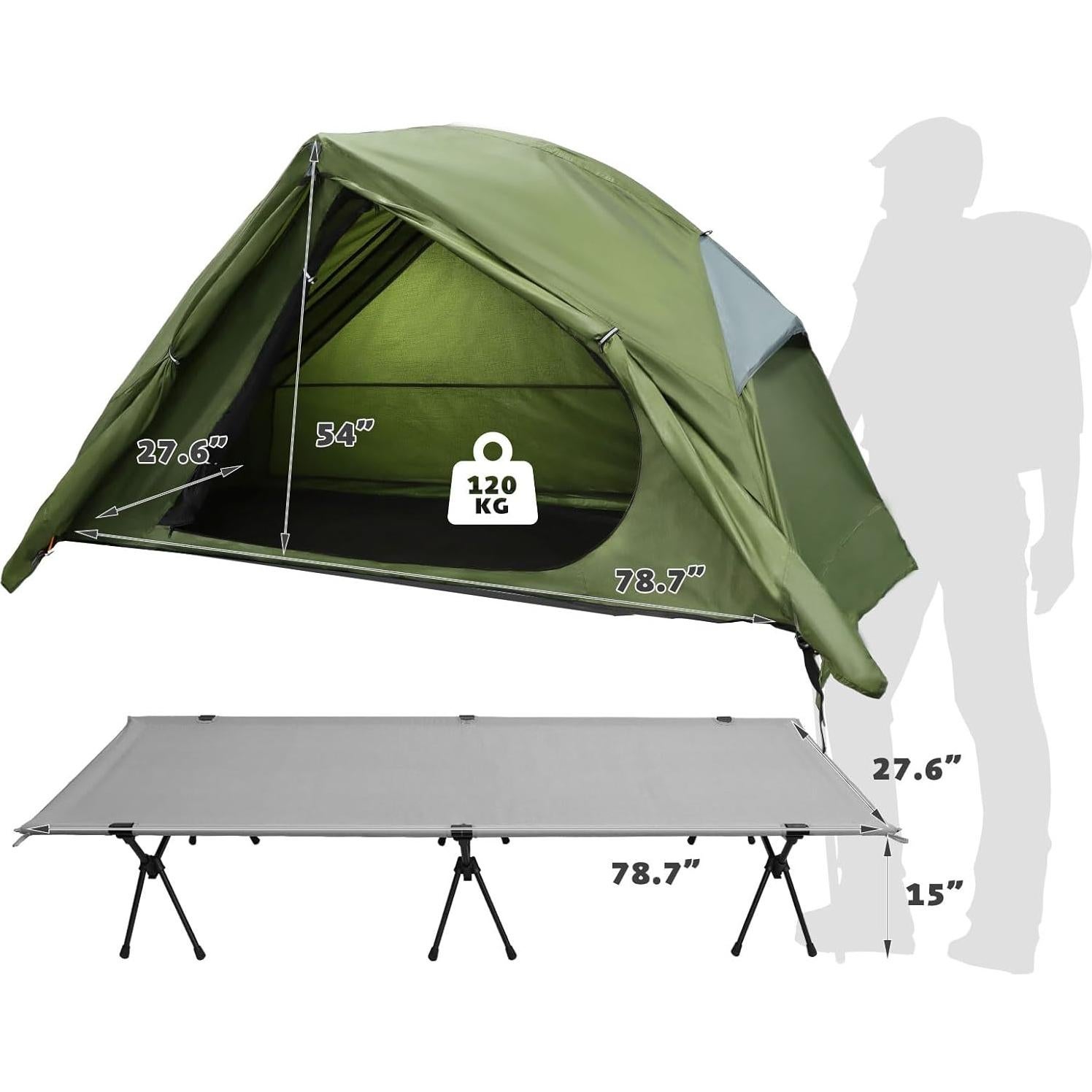 Carpa Cama Elevada Plegable Arctic Lemmings 1 Persona 2m