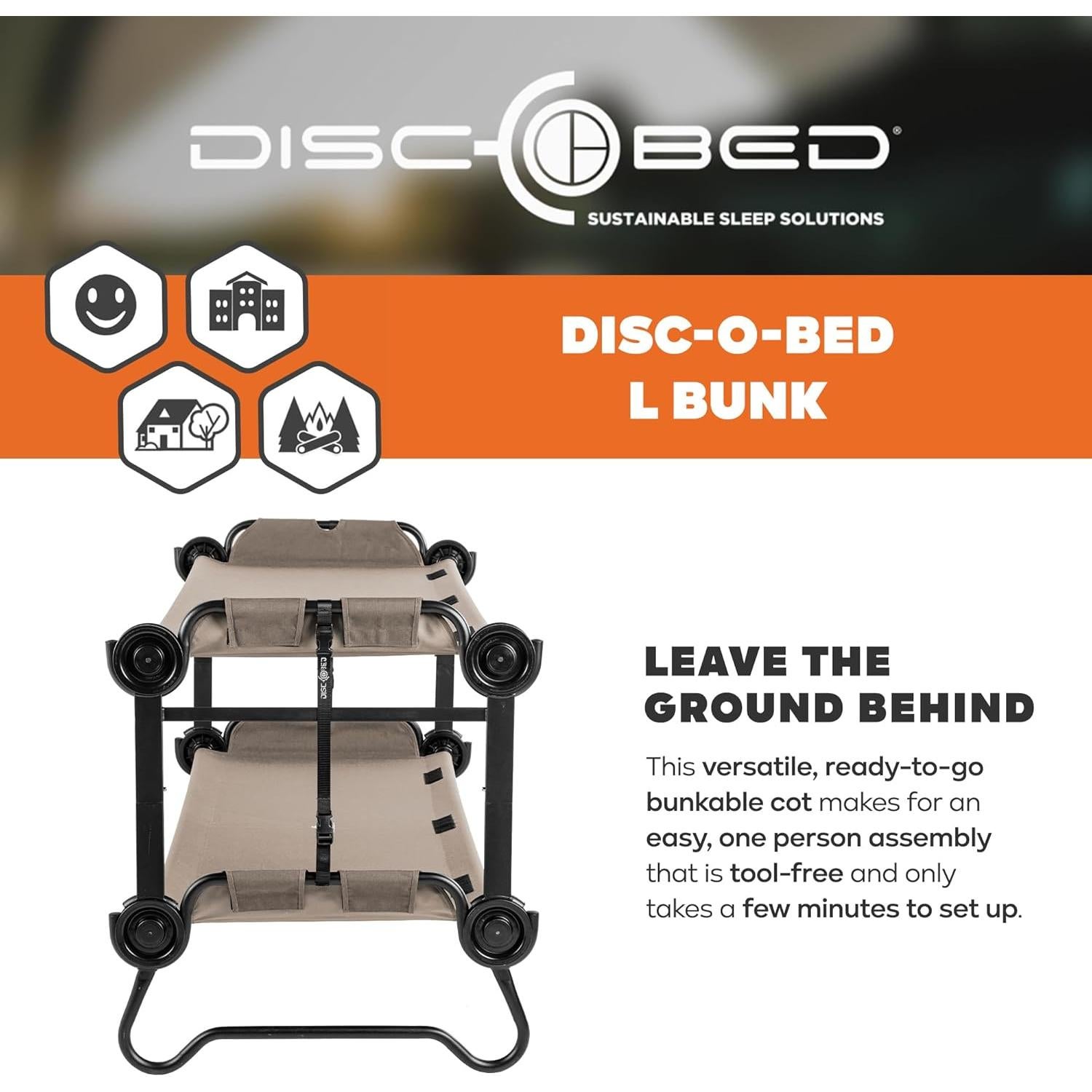 Camas de Camping Plegables Disc-O-Bed 208x82.5cm 227kg