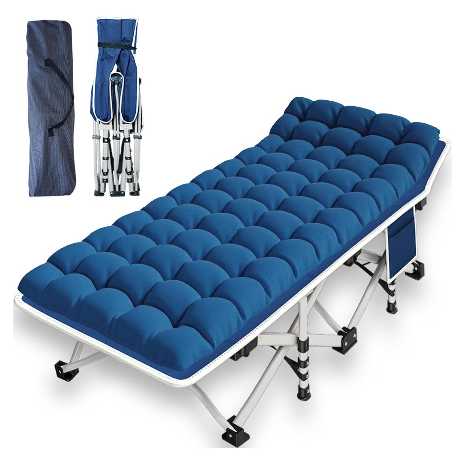 Cama de Camping ZAMOTEO con Colchón Acolchado 190.5x68.5cm