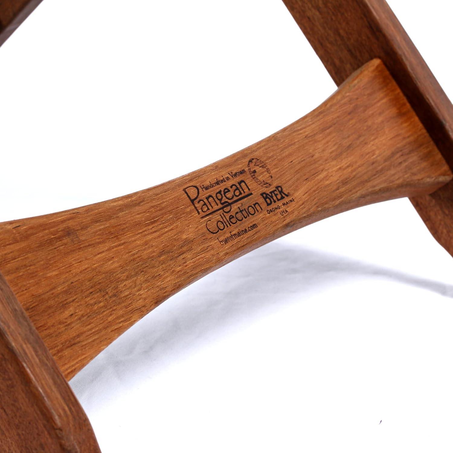 BYER OF MAINE, Pangean, Folding Stool, Green, Hardwood, Easy to Fold and Carry, Wood Folding Stool, Canvas Camp Stool, Perfect for Camping, Matches All Furniture in The Pangean Line