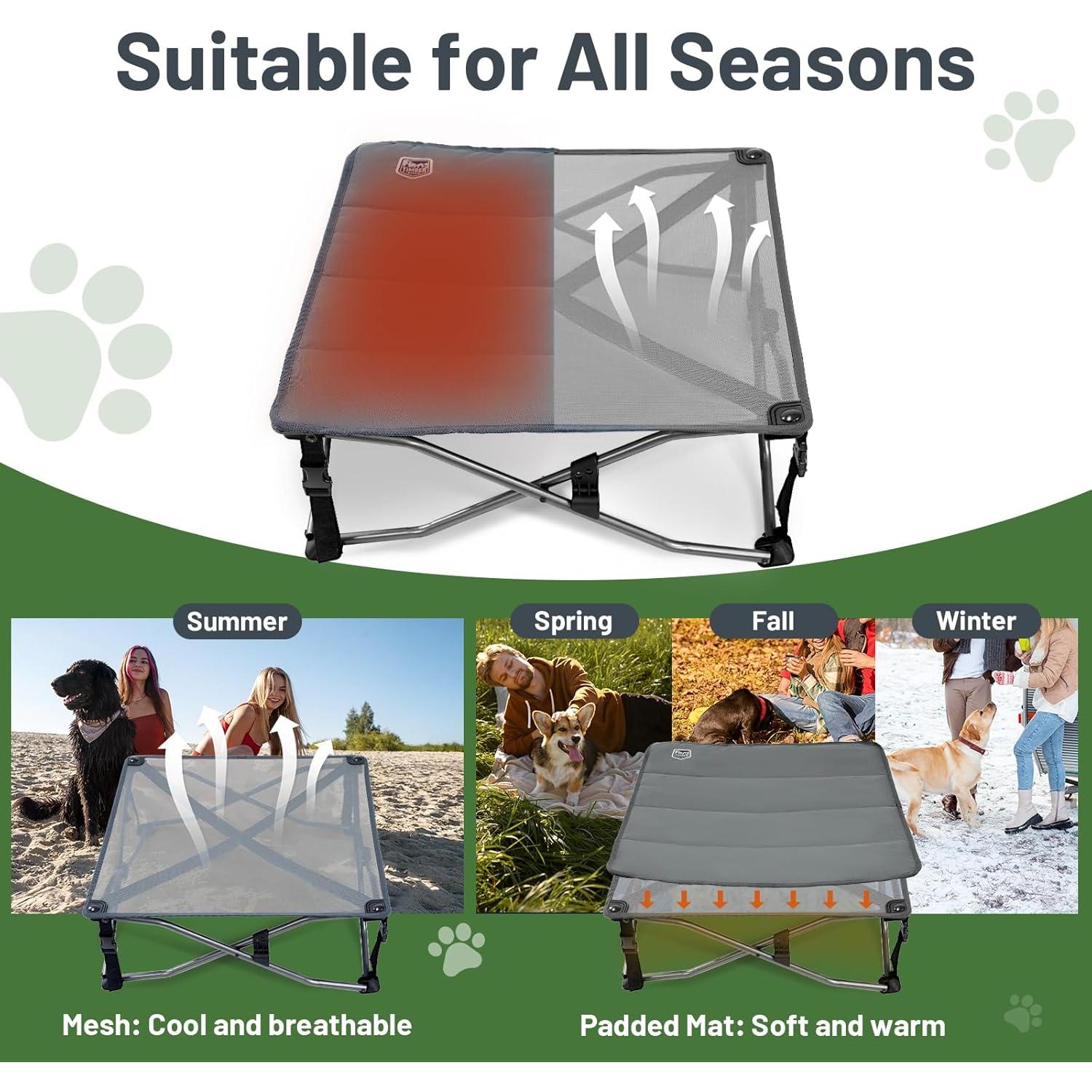 Cama Elevada para Perros Pequeños Timber Ridge 63x63 cm