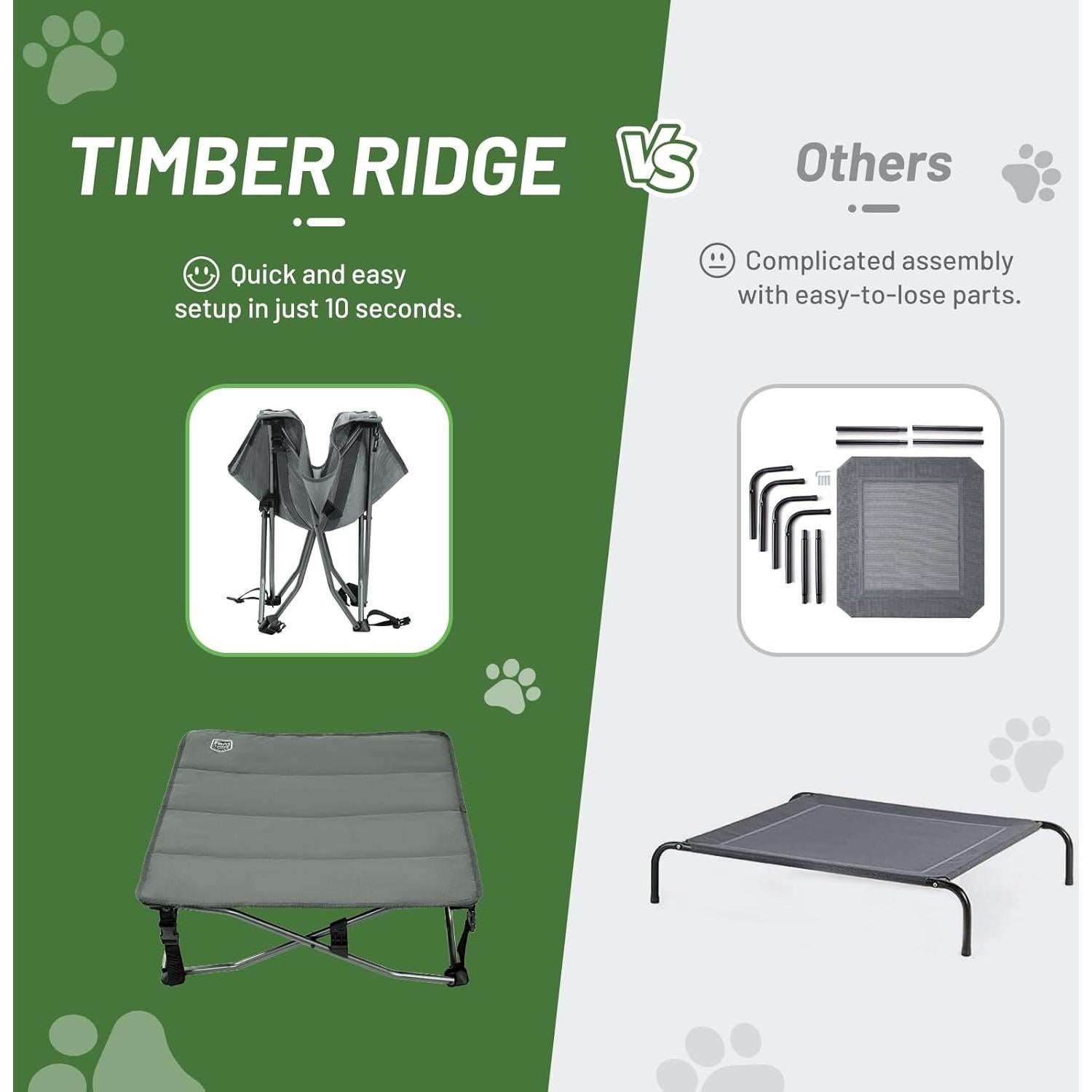 Cama Elevada para Perros Pequeños Timber Ridge 63x63 cm