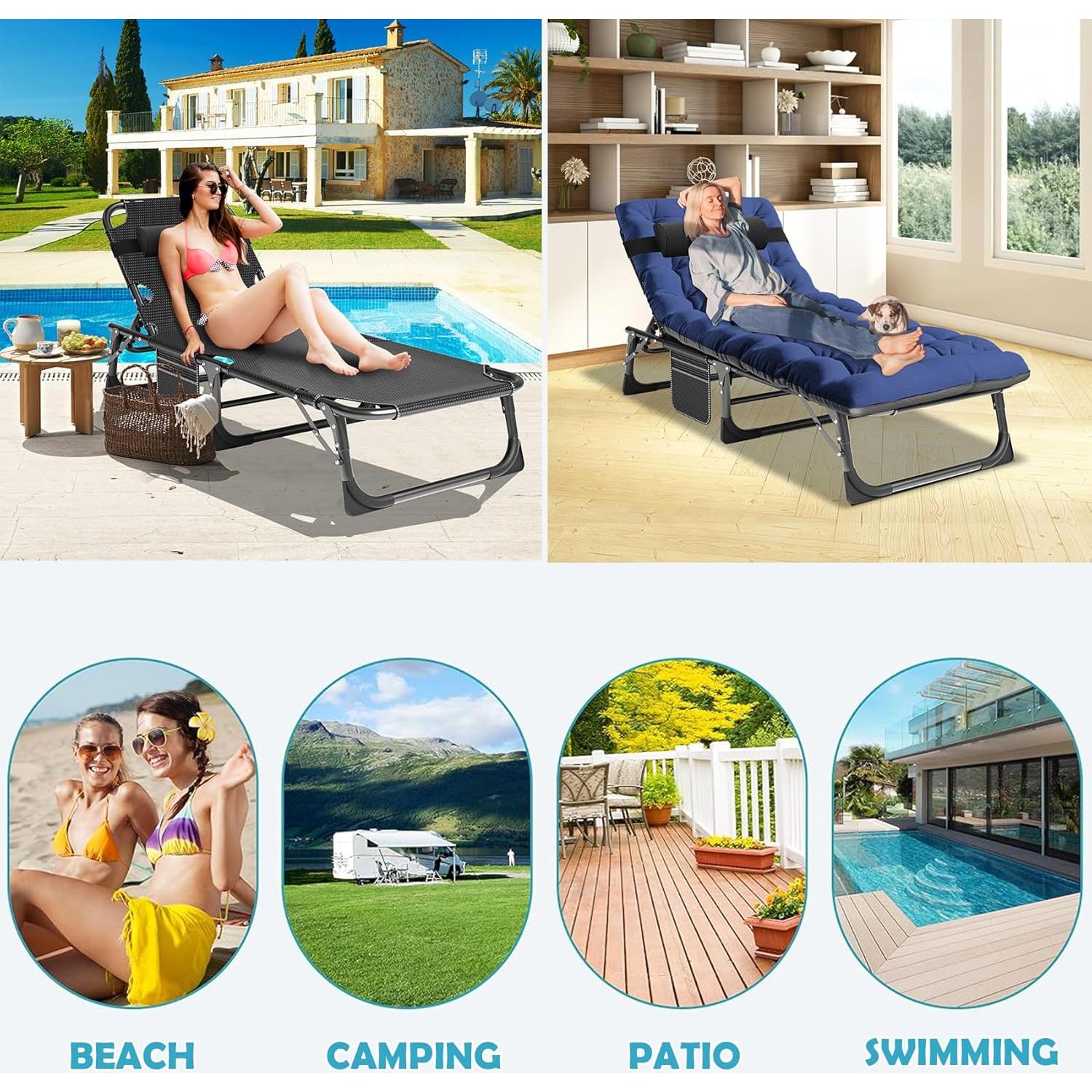 Cama Plegable ABORON Ajustable 3-en-1 para Acampar 190.5x68.6 cm