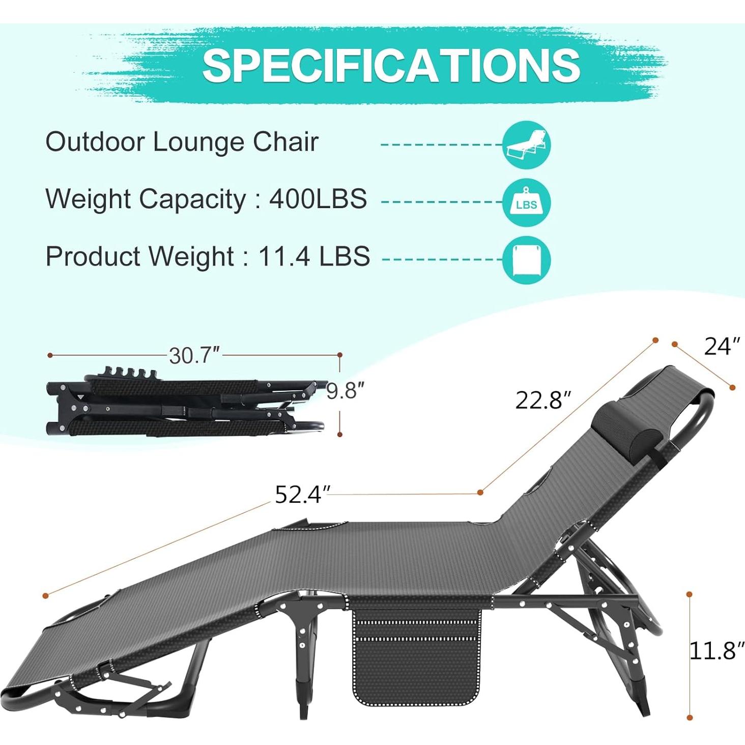 Cama Plegable ABORON Ajustable 3-en-1 para Acampar 190.5x68.6 cm