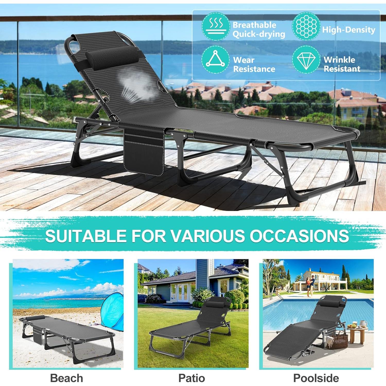 Cama Plegable ABORON Ajustable 3-en-1 para Acampar 190.5x68.6 cm