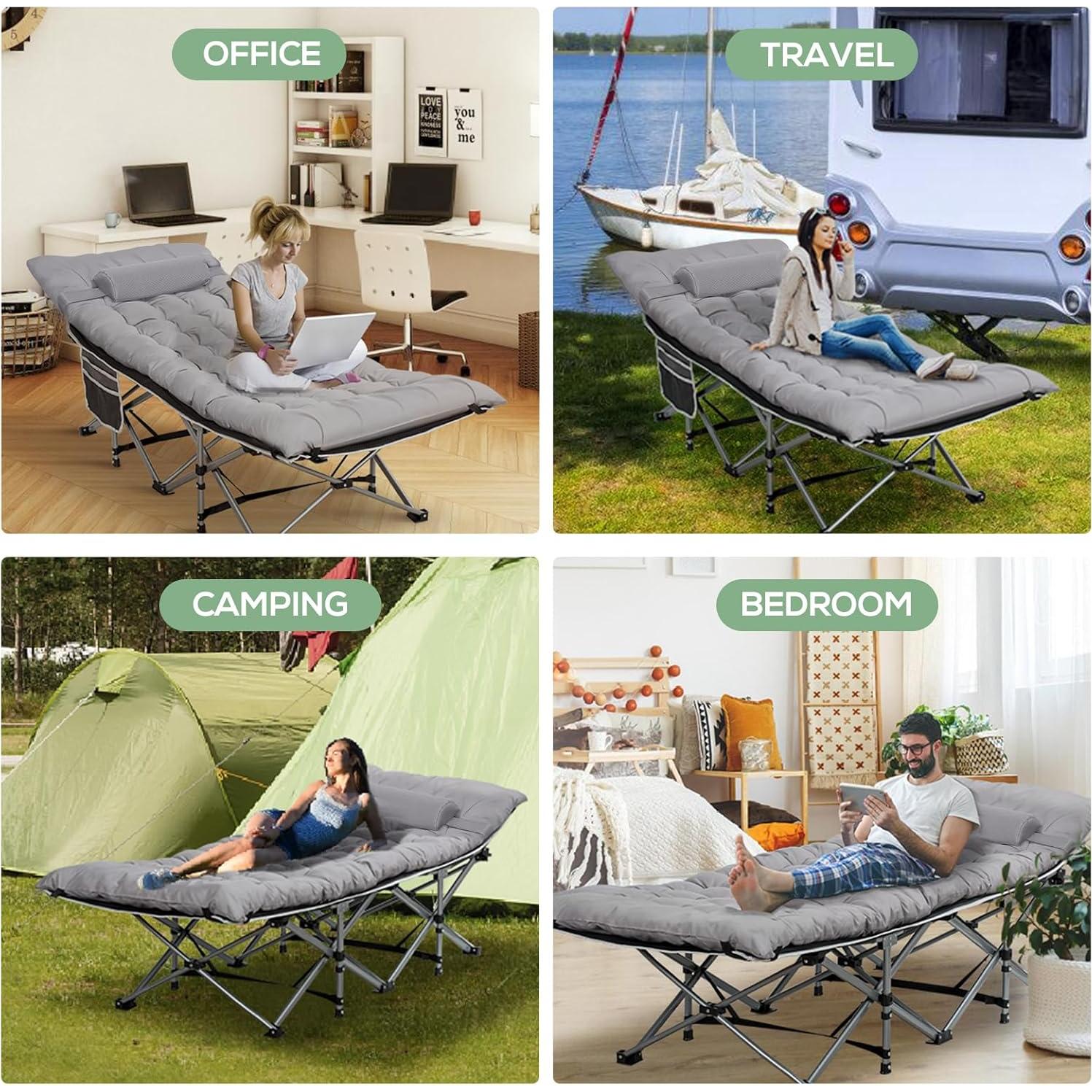 Cama Plegable LOENIY con Colchón Grueso y Almohada - 408 kg