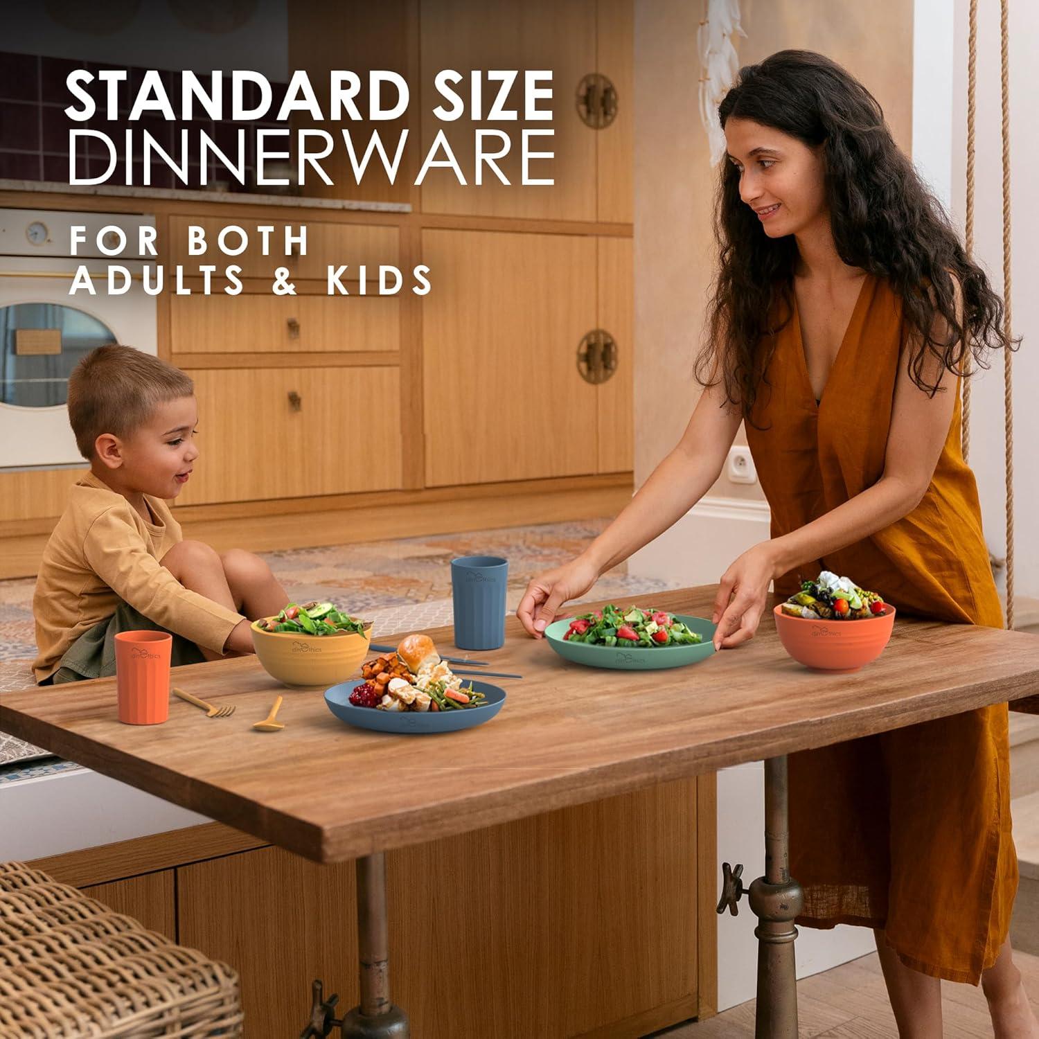 Juego de Vajilla de Paja de Trigo DINETHICS para 4 Personas