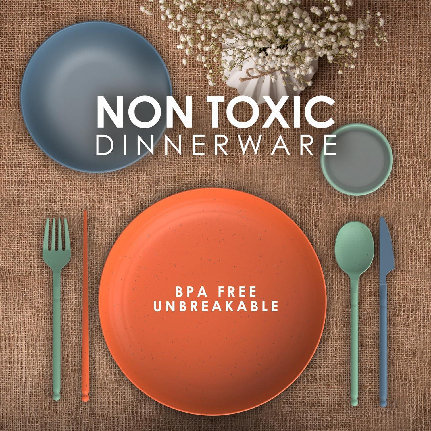 Juego de Vajilla de Paja de Trigo DINETHICS para 4 Personas