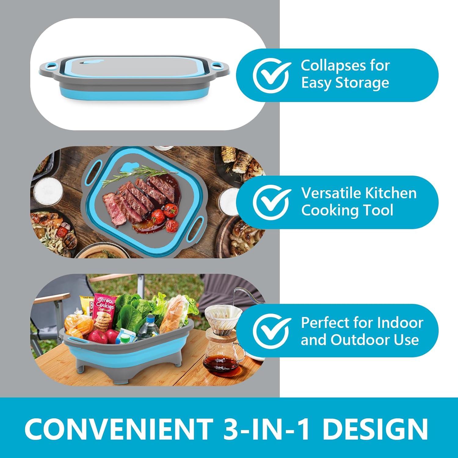 Tabla de Cortar Plegable HI NINGER con Fregadero y Cuchillo