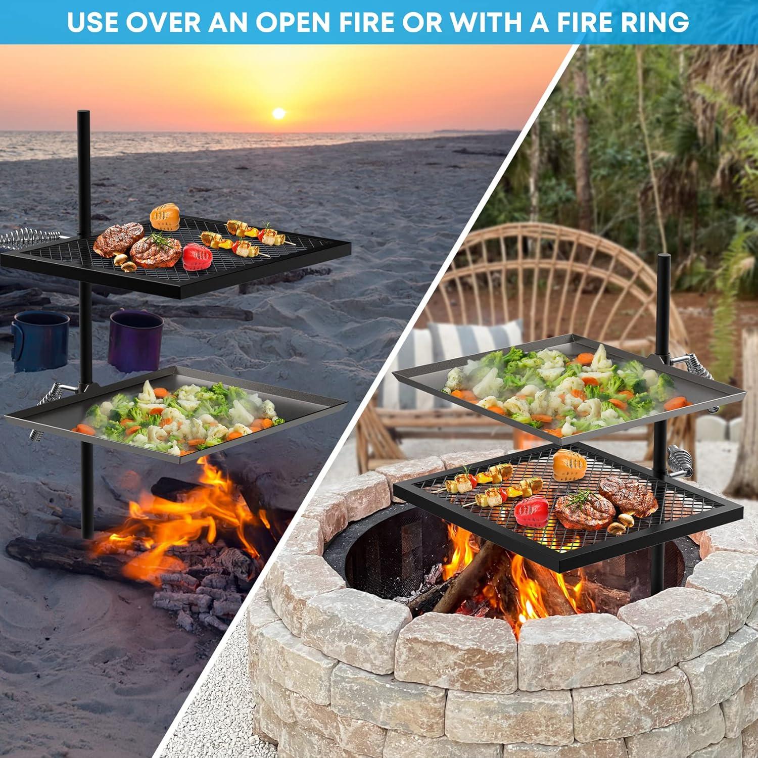 Parrilla Giratoria Ajustable Stanbroil - Acero para BBQ al Aire Libre