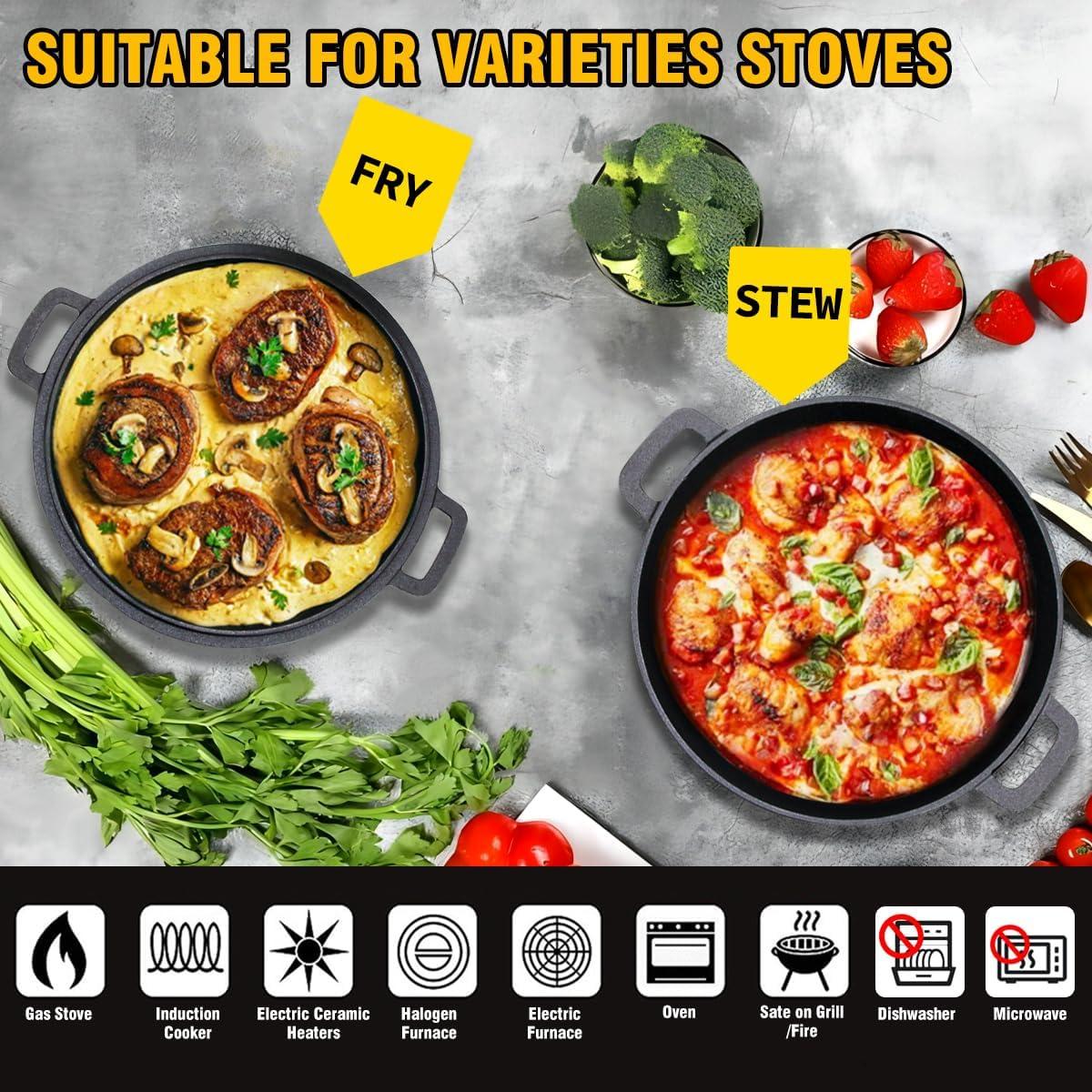 Olla y Sartén de Hierro Fundido 2-en-1 COOKWIN 5.5QT