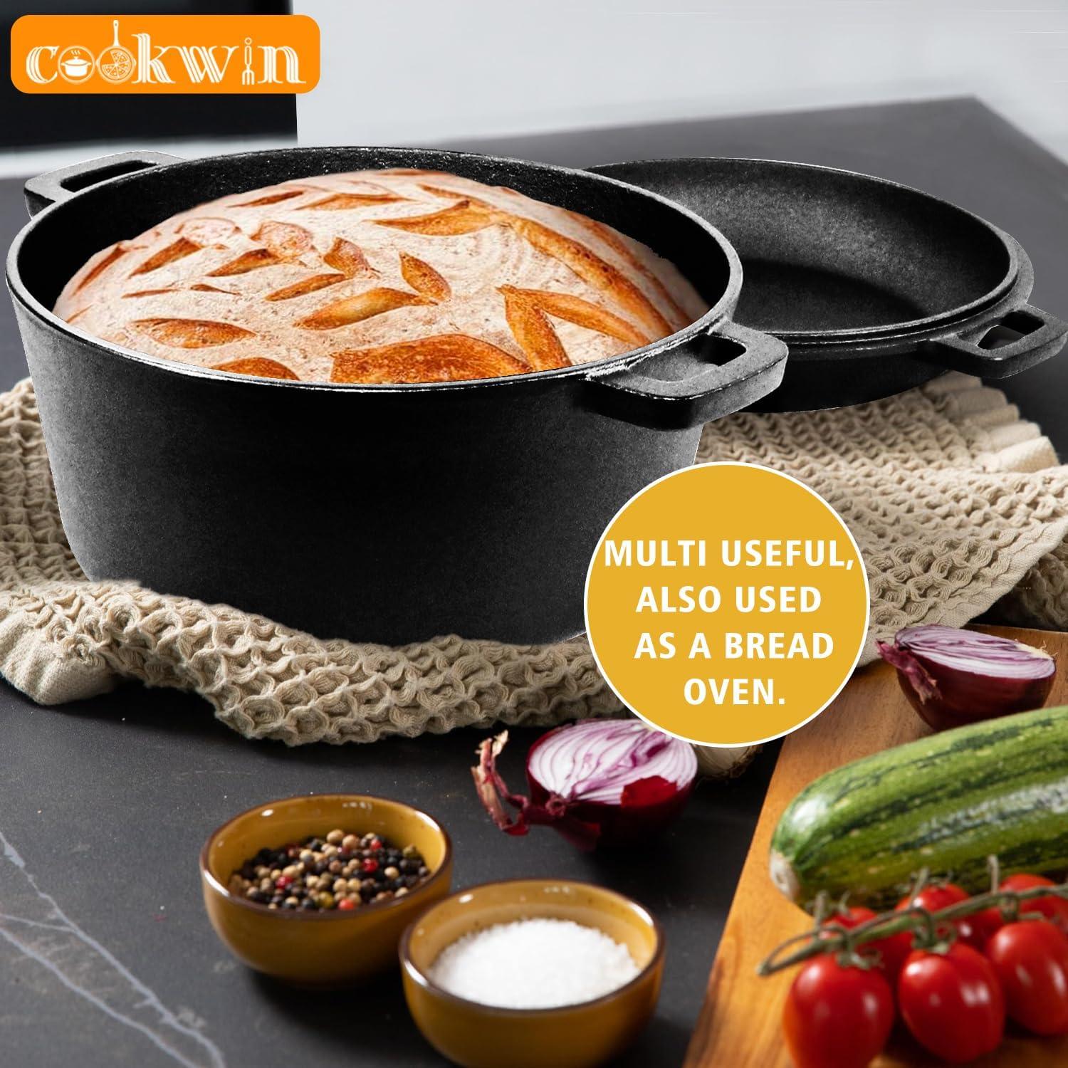 Olla y Sartén de Hierro Fundido 2-en-1 COOKWIN 5.5QT