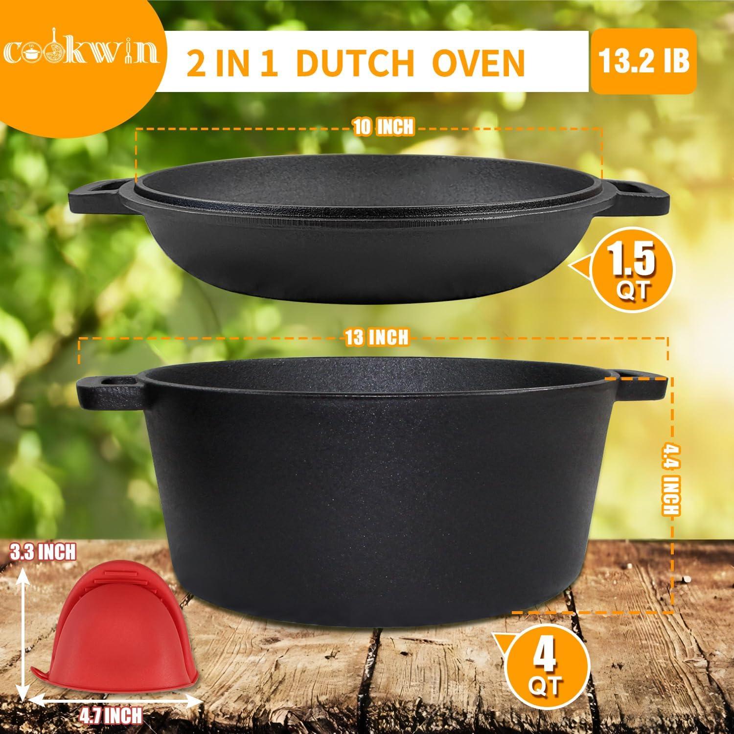 Olla y Sartén de Hierro Fundido 2-en-1 COOKWIN 5.5QT