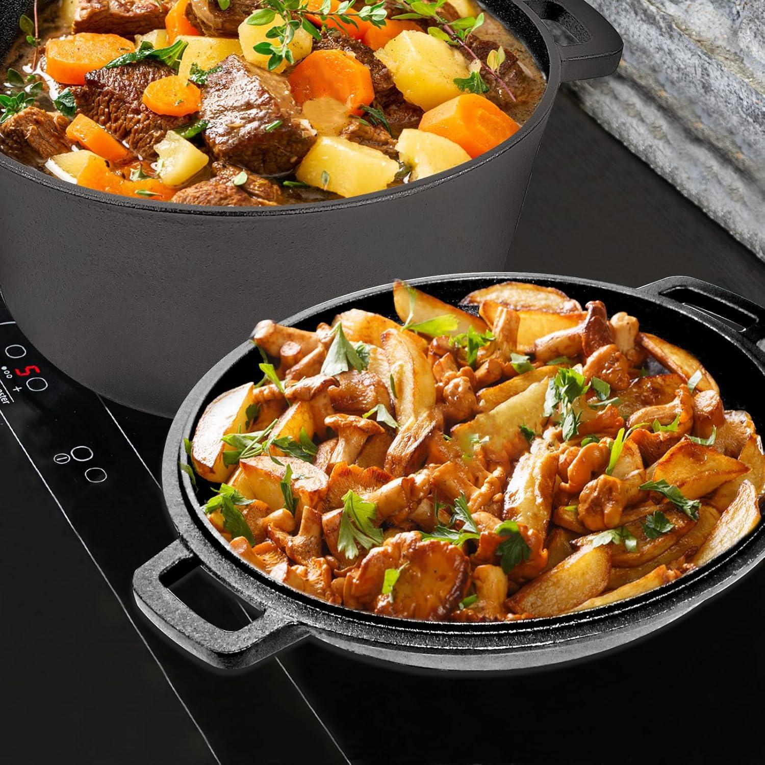 Olla y Sartén de Hierro Fundido 2-en-1 COOKWIN 5.5QT