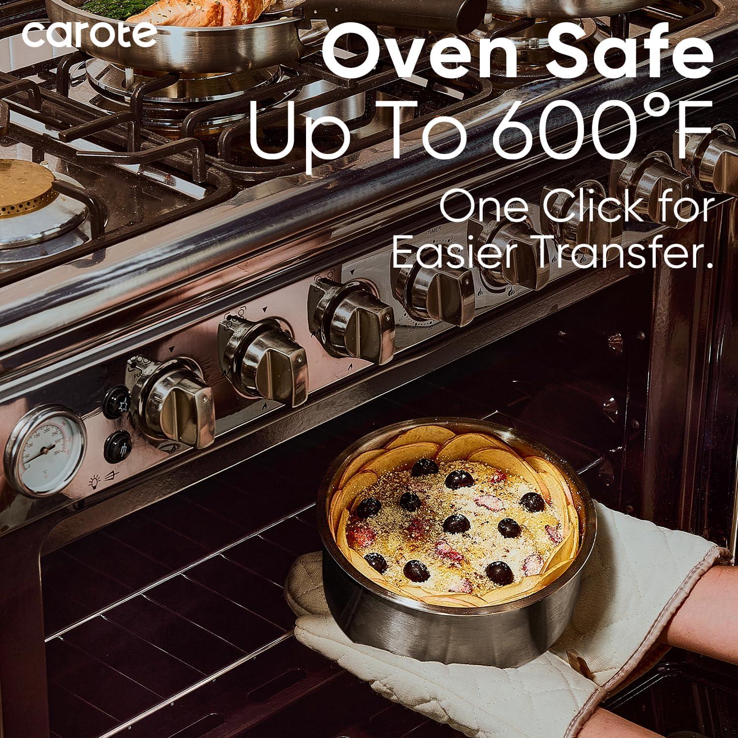 Juego de Ollas y Sartenes CAROTE 9 Piezas Acero Inoxidable