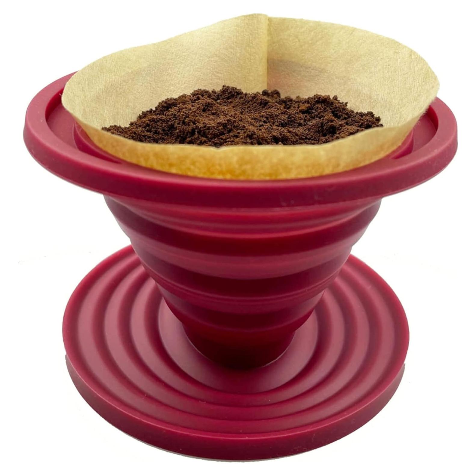 Goteador de café plegable Attsky de silicona para camping