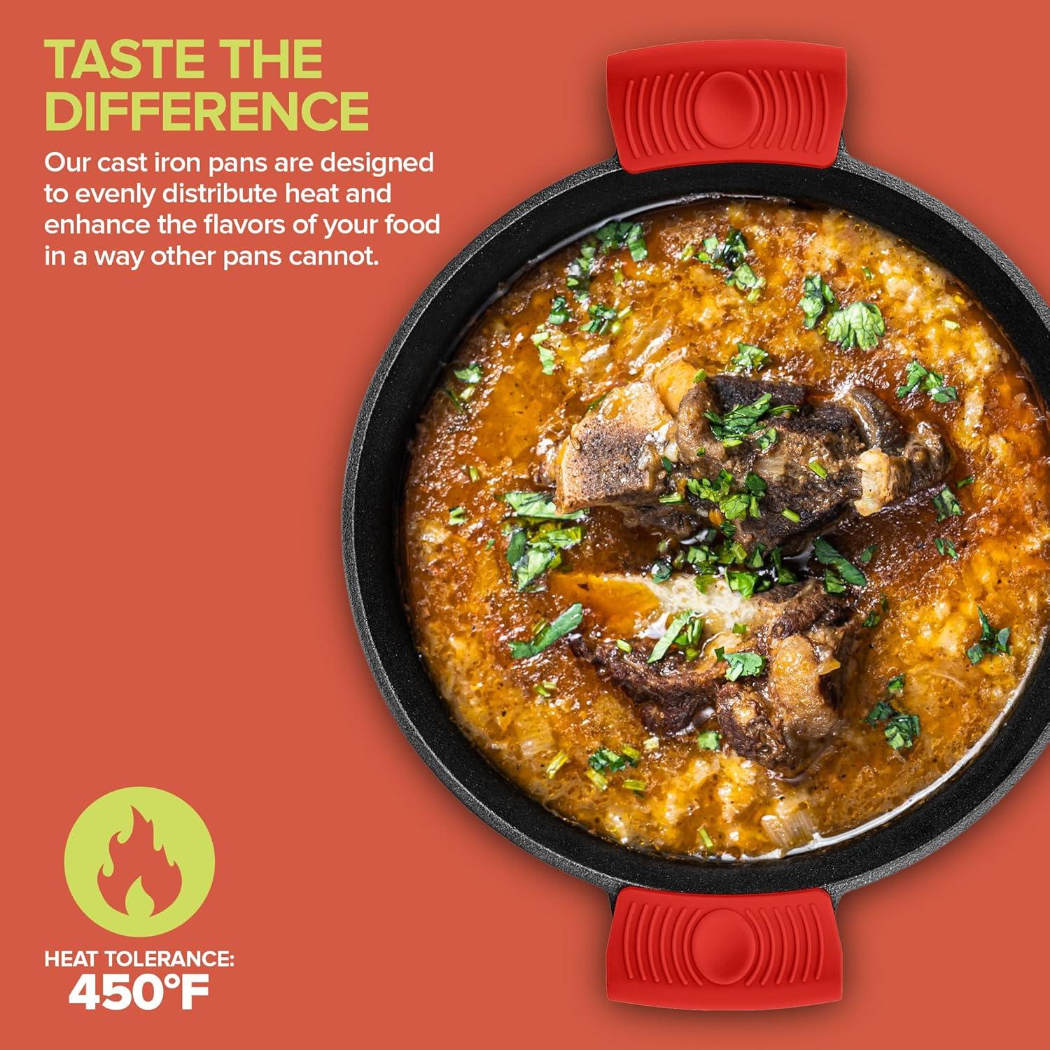 Conjunto Olla Holandesa y Sartén Hierro Fundido 5QT Innovaciones Modernas