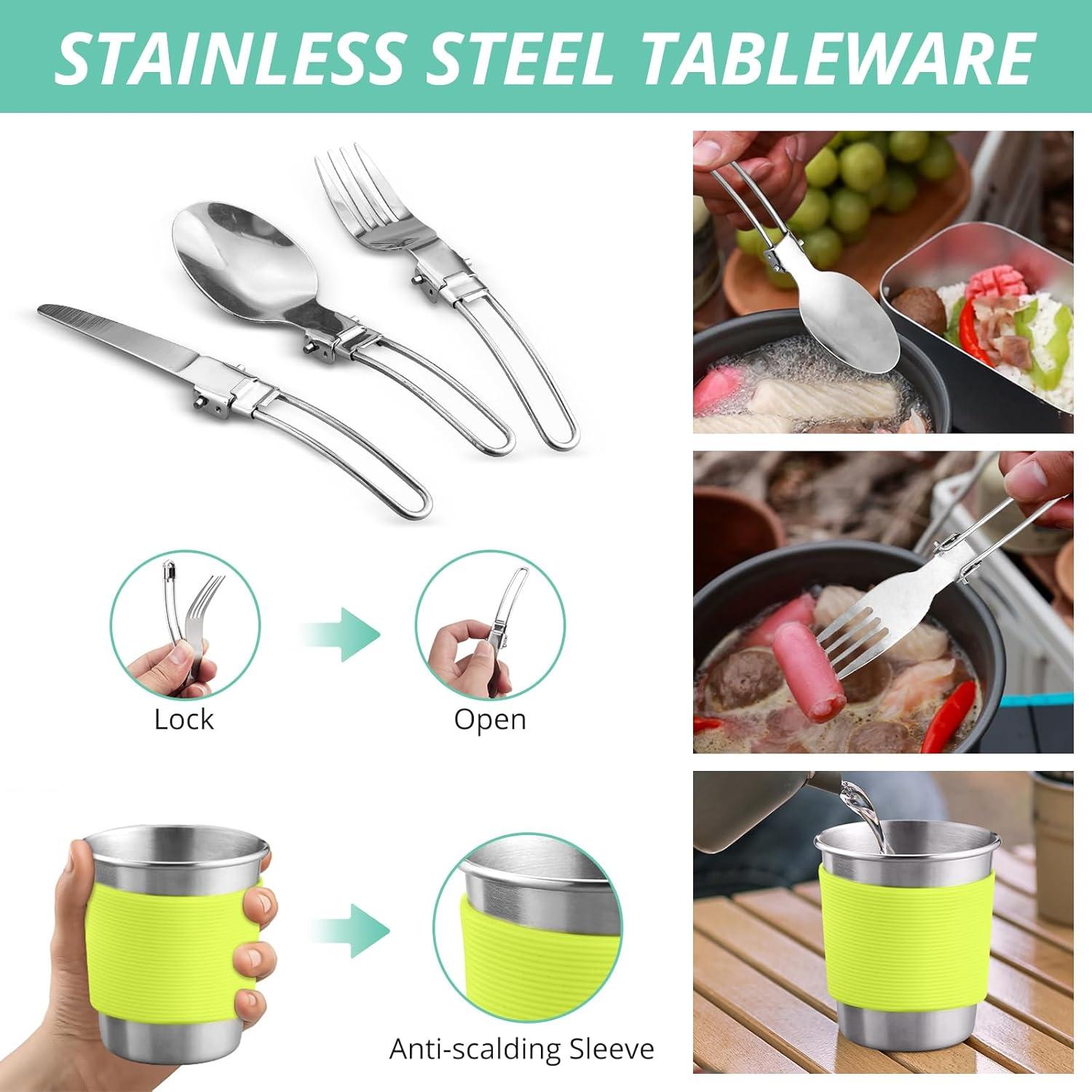 Juego de Utensilios de Cocina para Camping VINTEAM 830g 6 Piezas