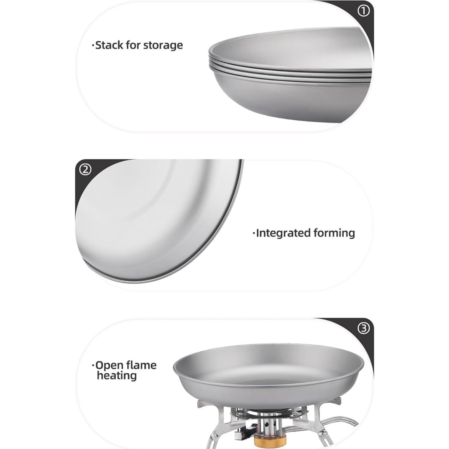 Juego de Utensilios de Camping Titanio Aomiun 4 Piezas Portátil