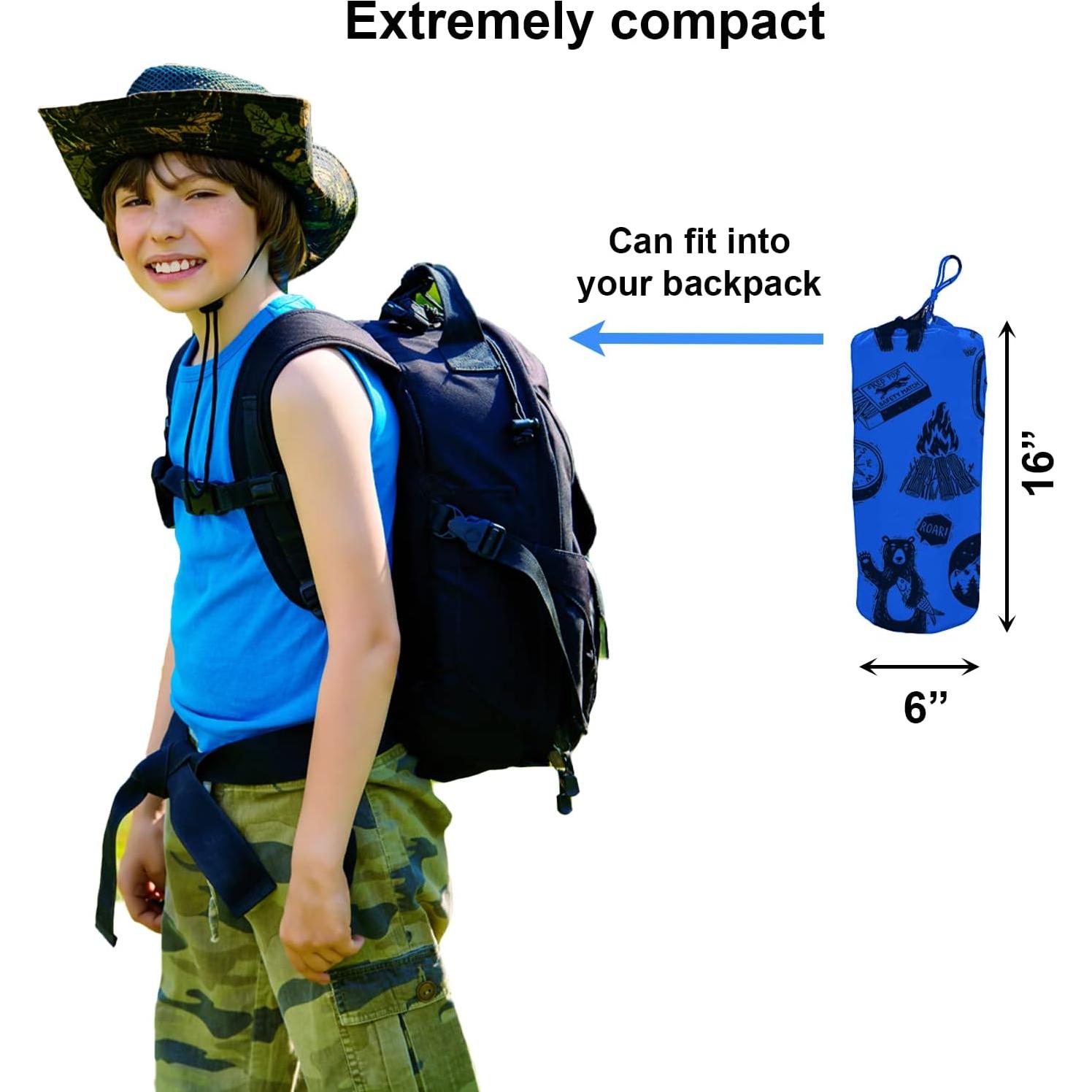 Cama de Camping Plegable KidzAdventure 1.75m Azul para Niños