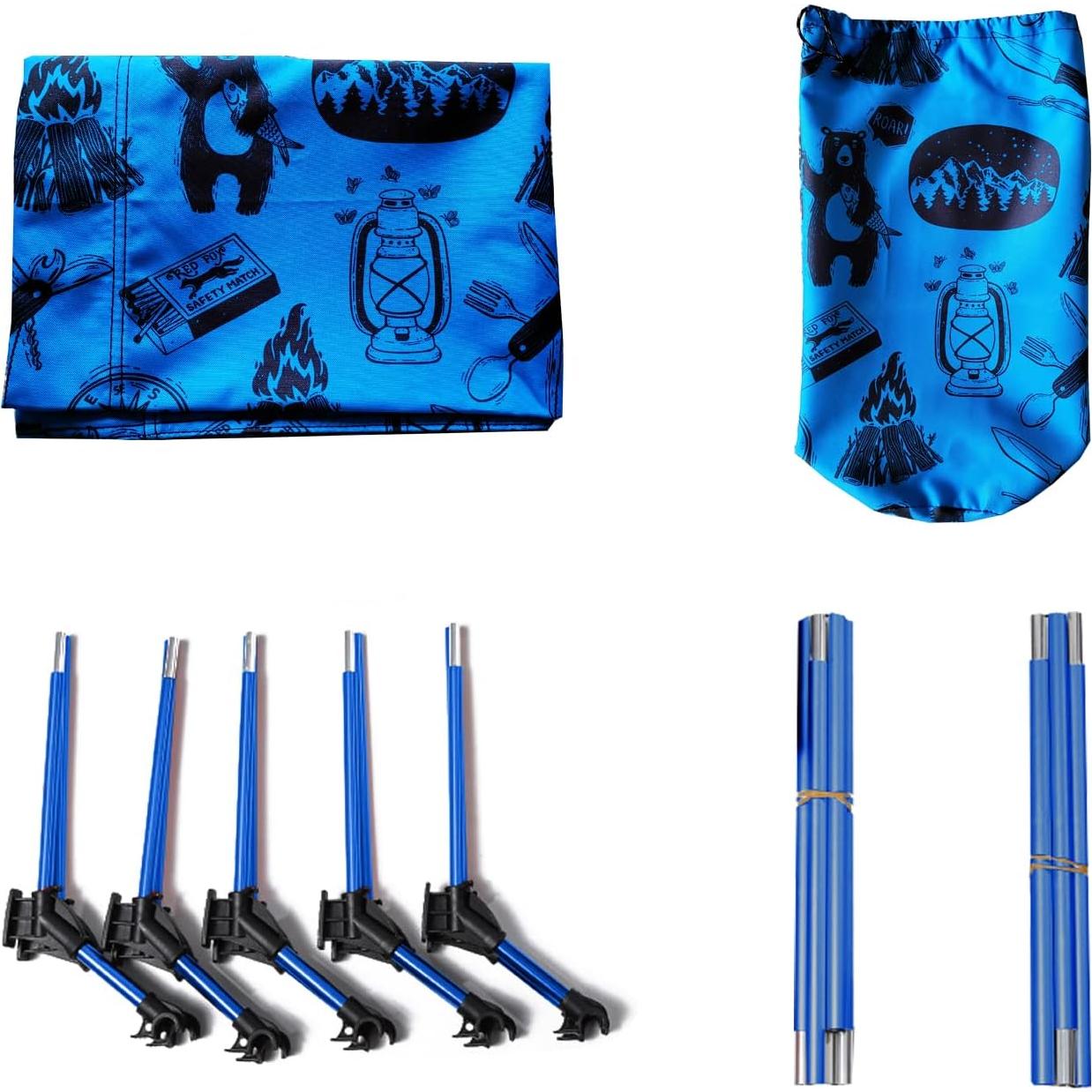 Cama de Camping Plegable KidzAdventure 1.75m Azul para Niños