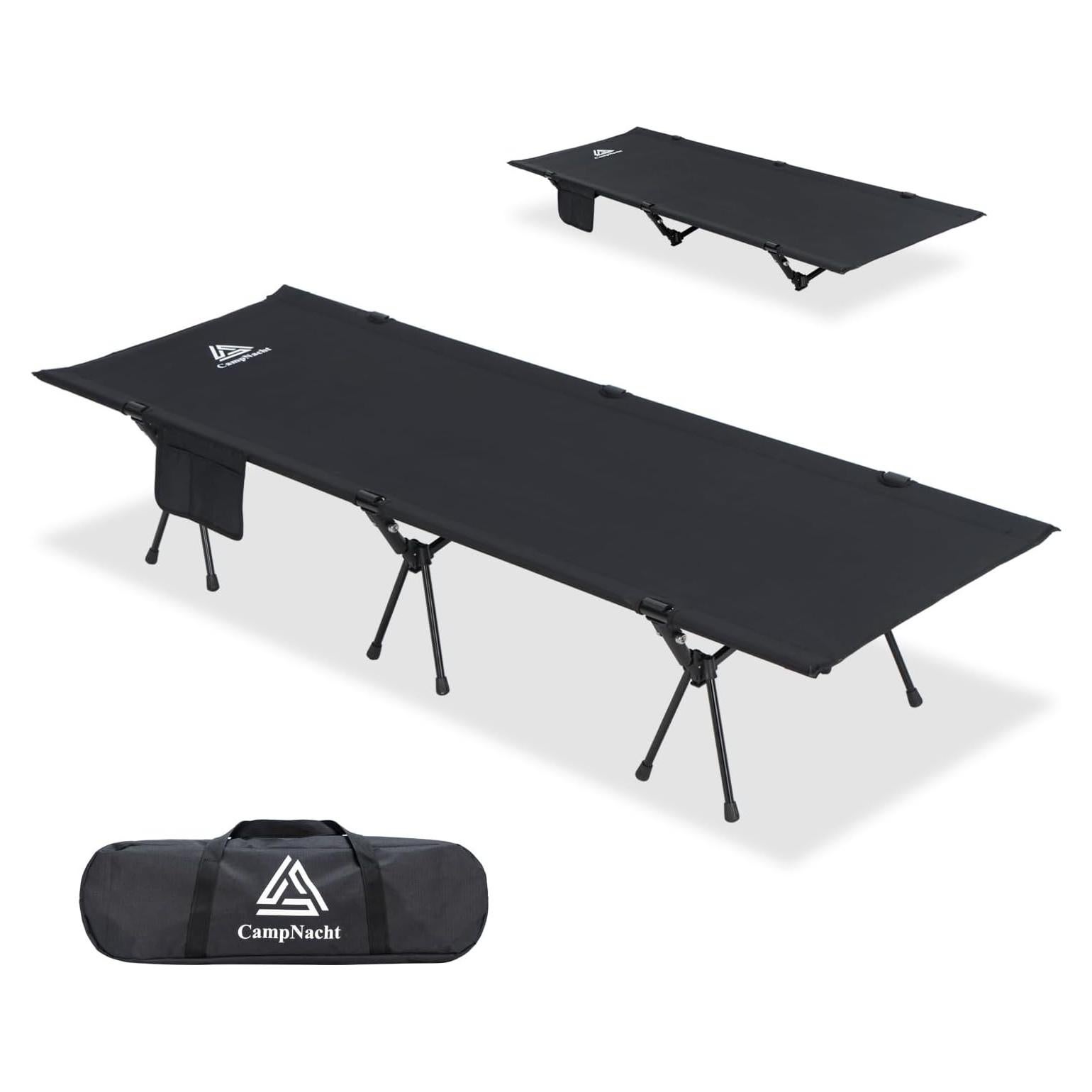 Cama de Camping Ultraligera YOUGYM Ajustable 190x66cm Negro
