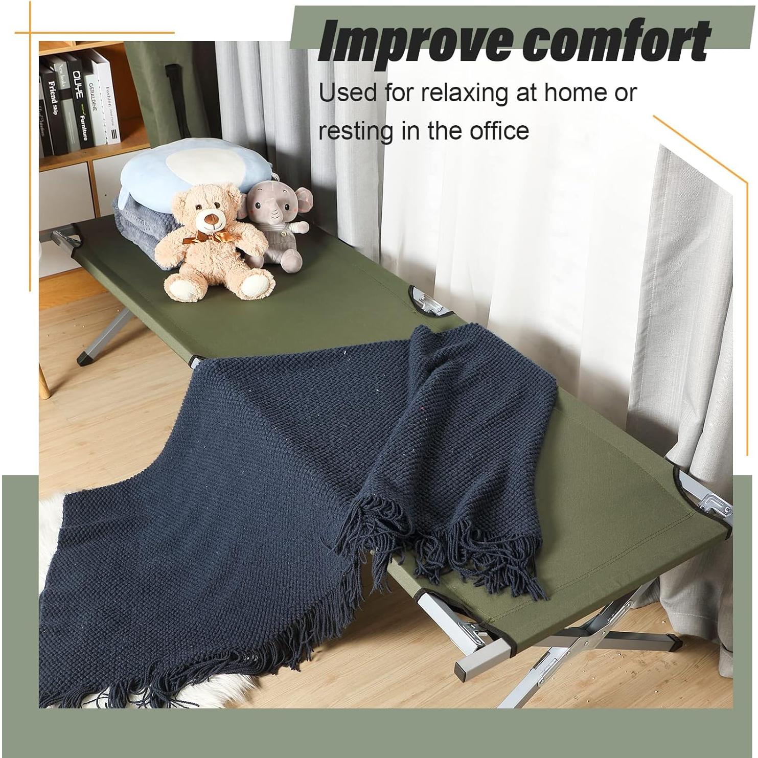 Cama Plegable para Camping Geetery 2 Pcs Verde Militar 240 kg