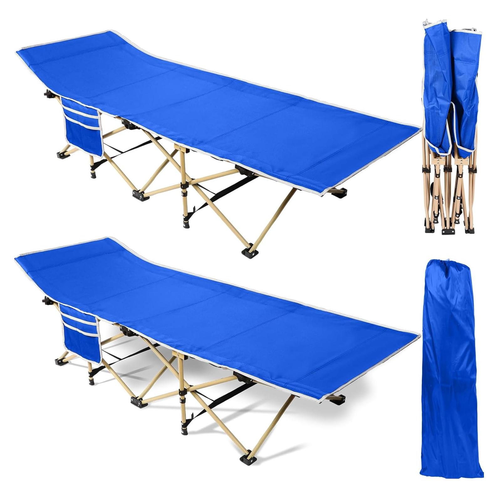 Cama de Camping Plegable Wenqik Azul Real 204 kg Carga Máxima