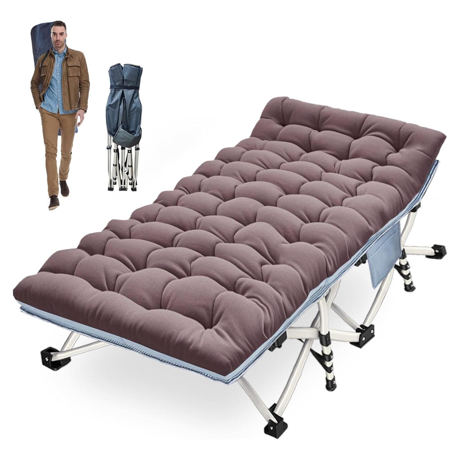 Cama de Camping XXL COLMERD con Colchón Plegable 200x46cm