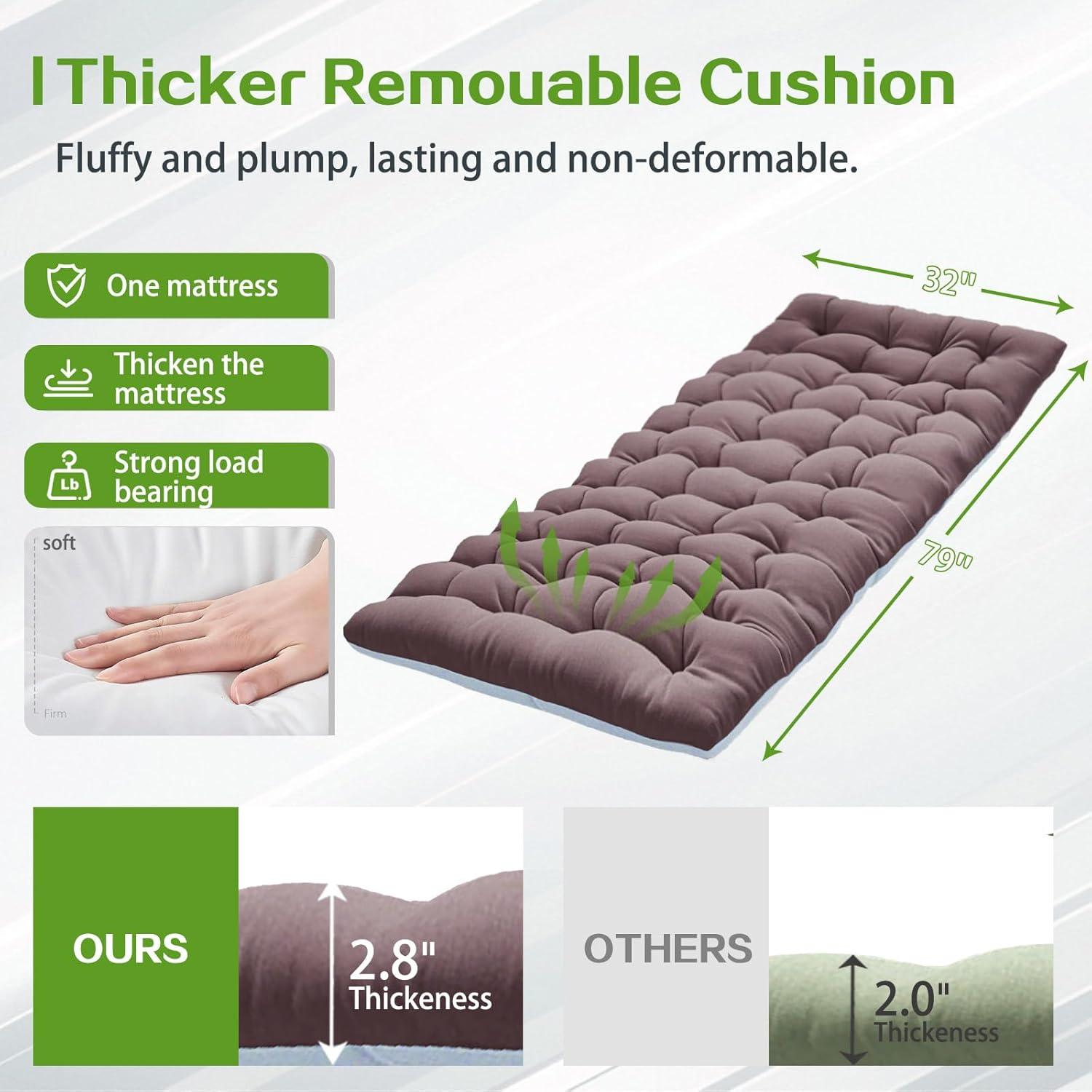 Cama de Camping XXL COLMERD con Colchón Plegable 200x46cm