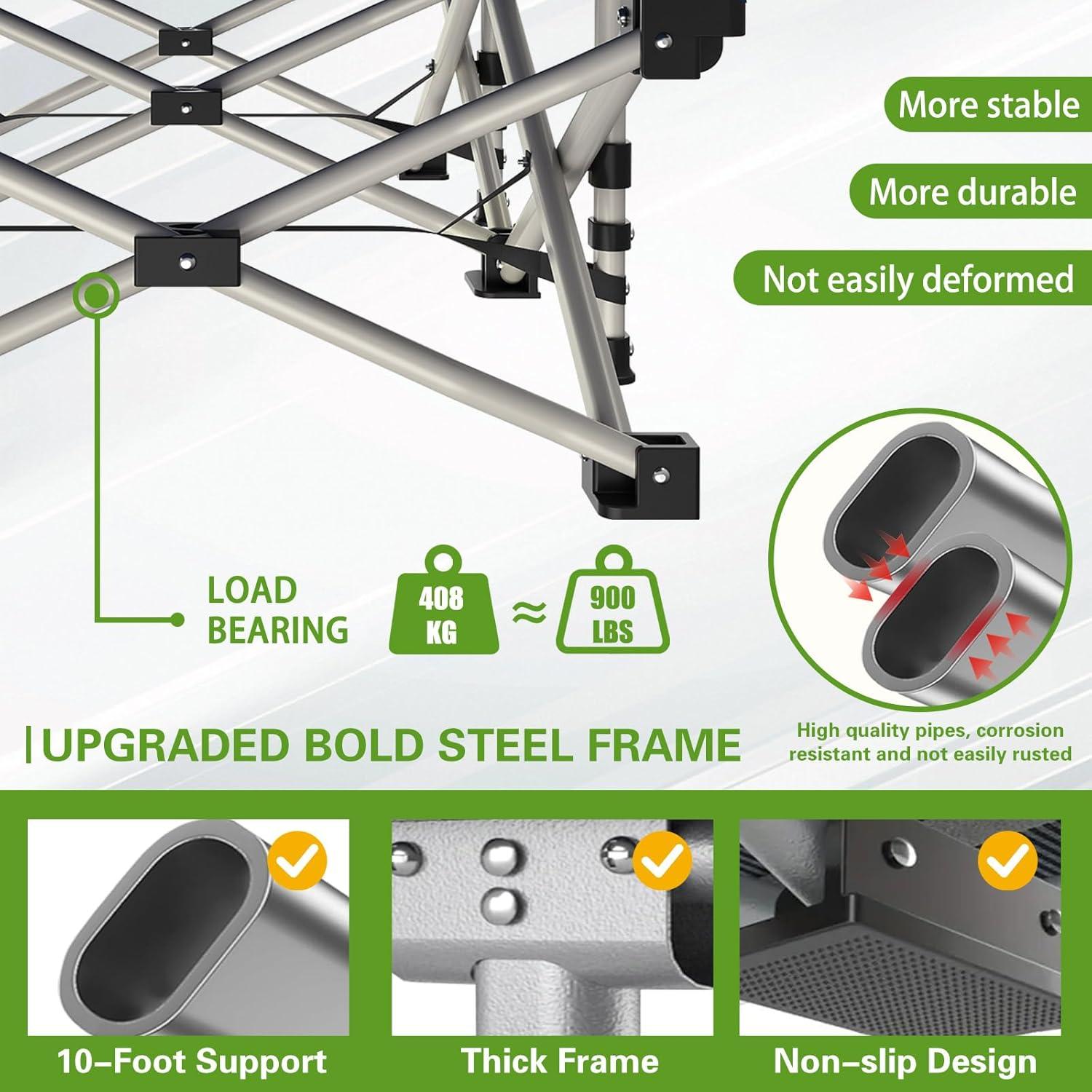 Cama de Camping XXL COLMERD con Colchón Plegable 200x46cm