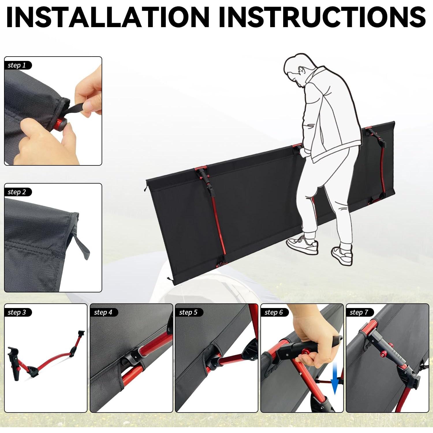 Cama de Camping Portátil Sutekus 190.5x69.85cm Ultraligera