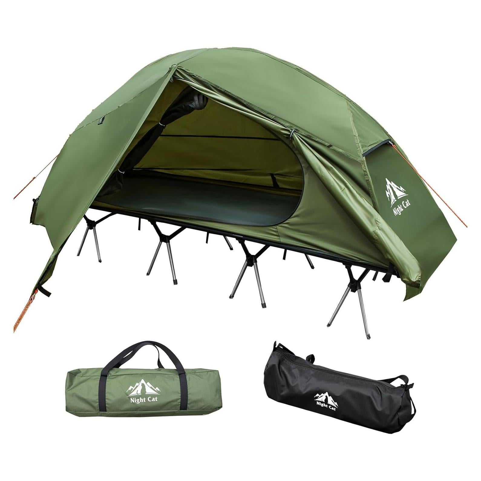Tienda Cama Camping Elevada Buythem 1 Persona Verde 241x140cm