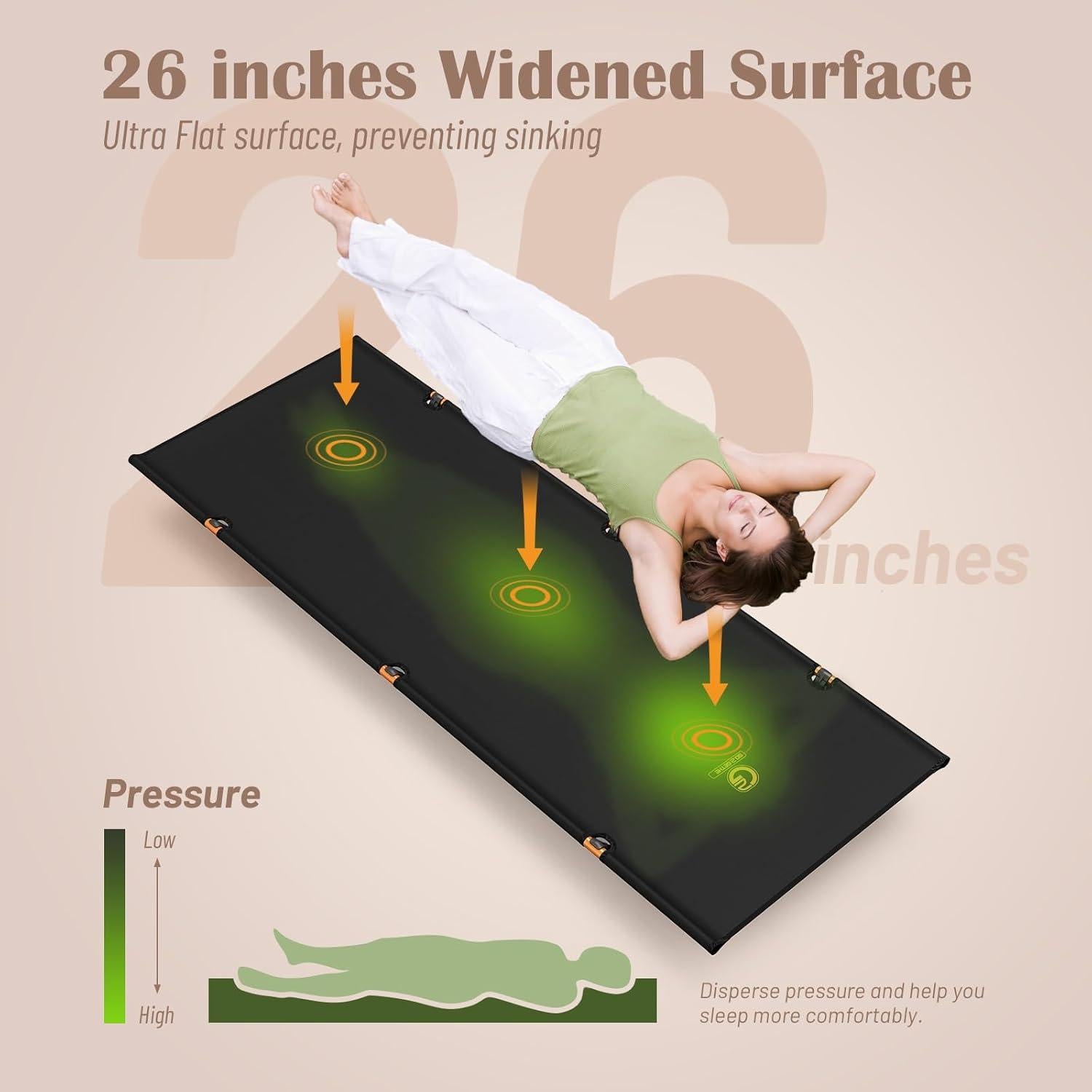 Cama de Camping Plegable G2 Ultraligera 120KG Negra