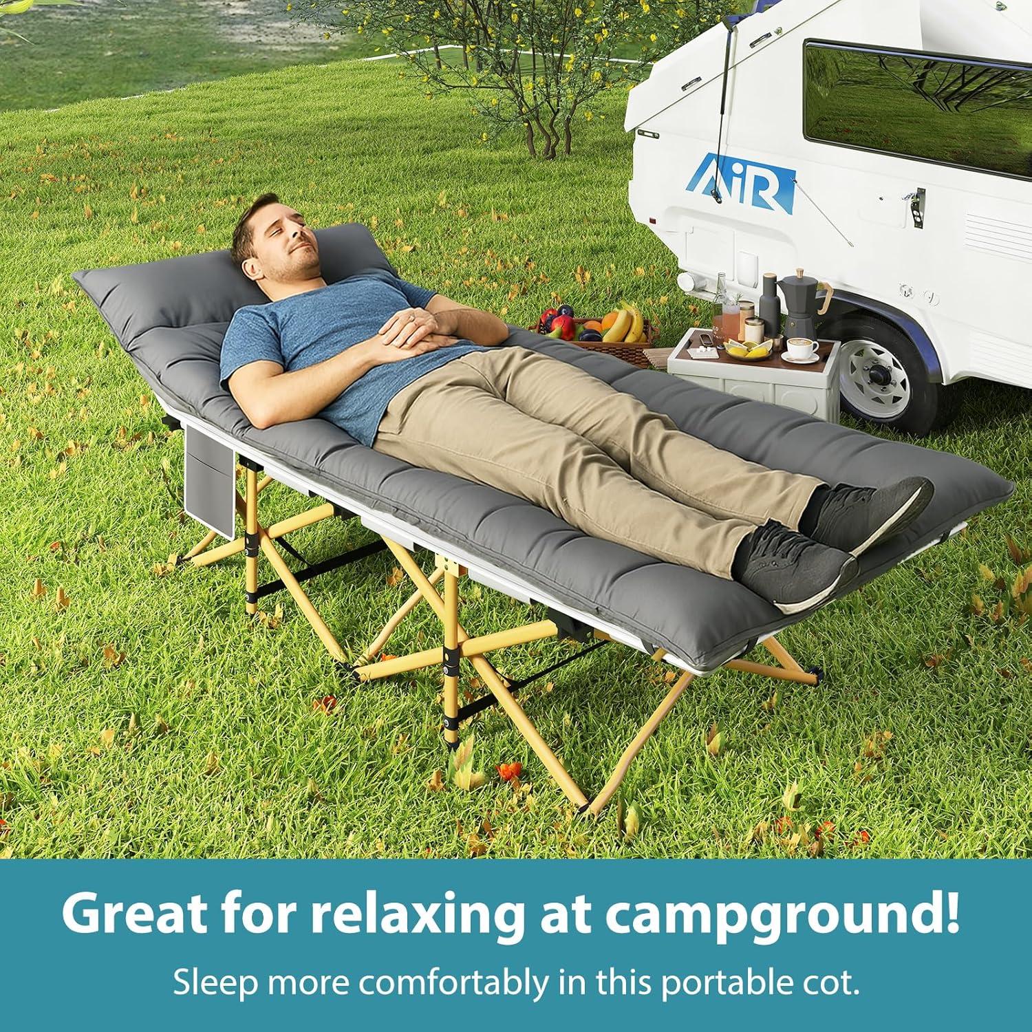 Cama Plegable para Camping Fujampe con Colchón 1200D 7.71kg