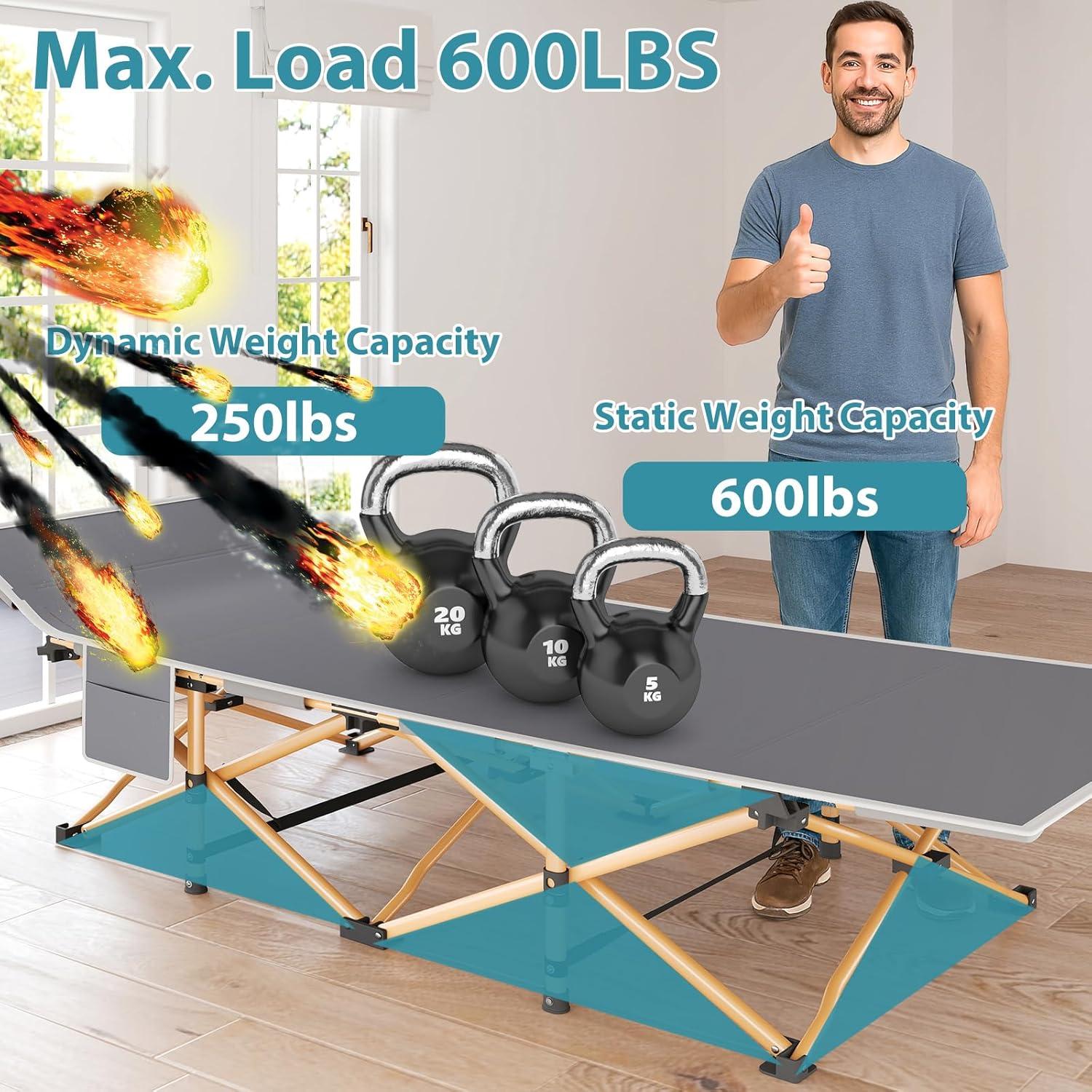 Cama Plegable para Camping Fujampe con Colchón 1200D 7.71kg