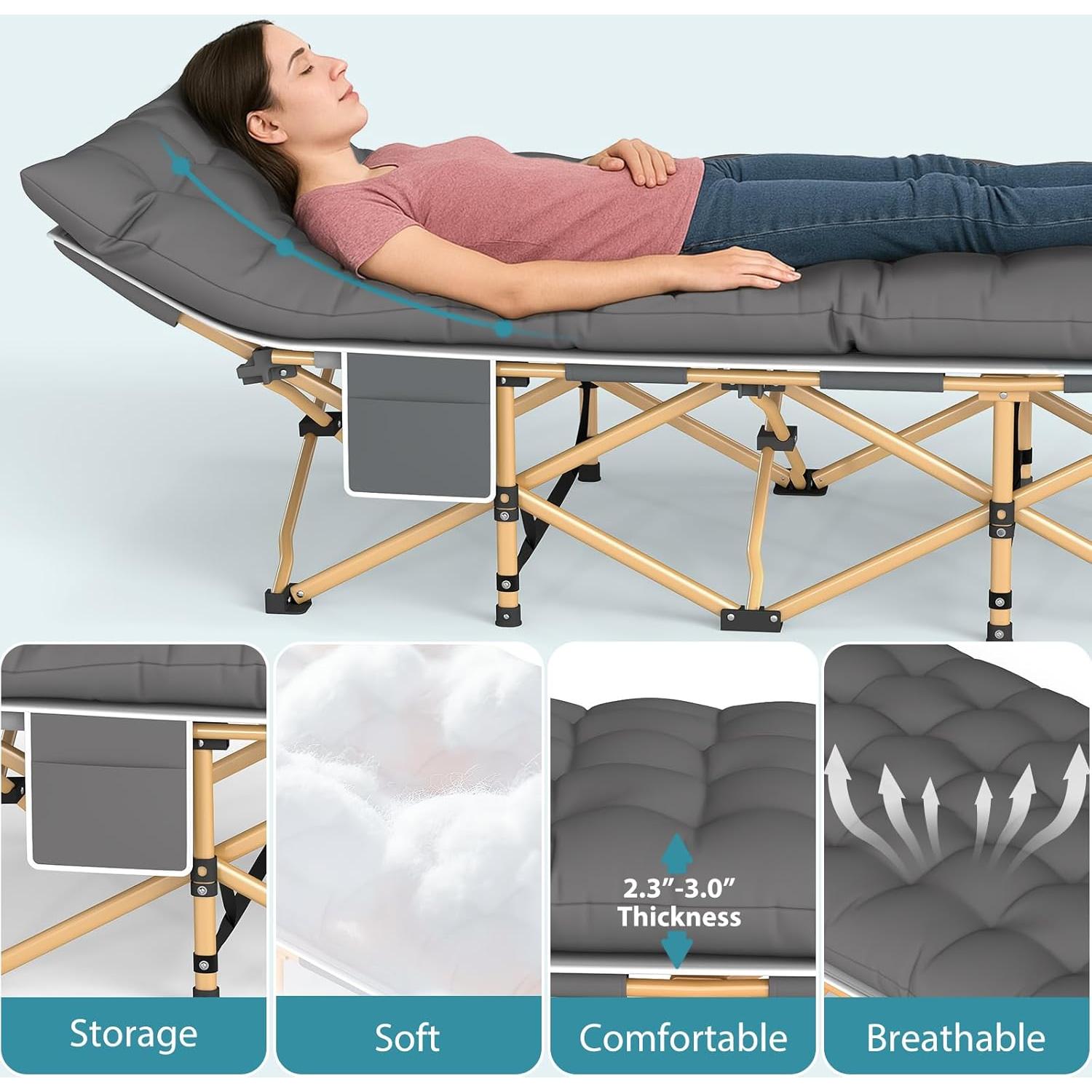 Cama Plegable para Camping Fujampe con Colchón 1200D 7.71kg