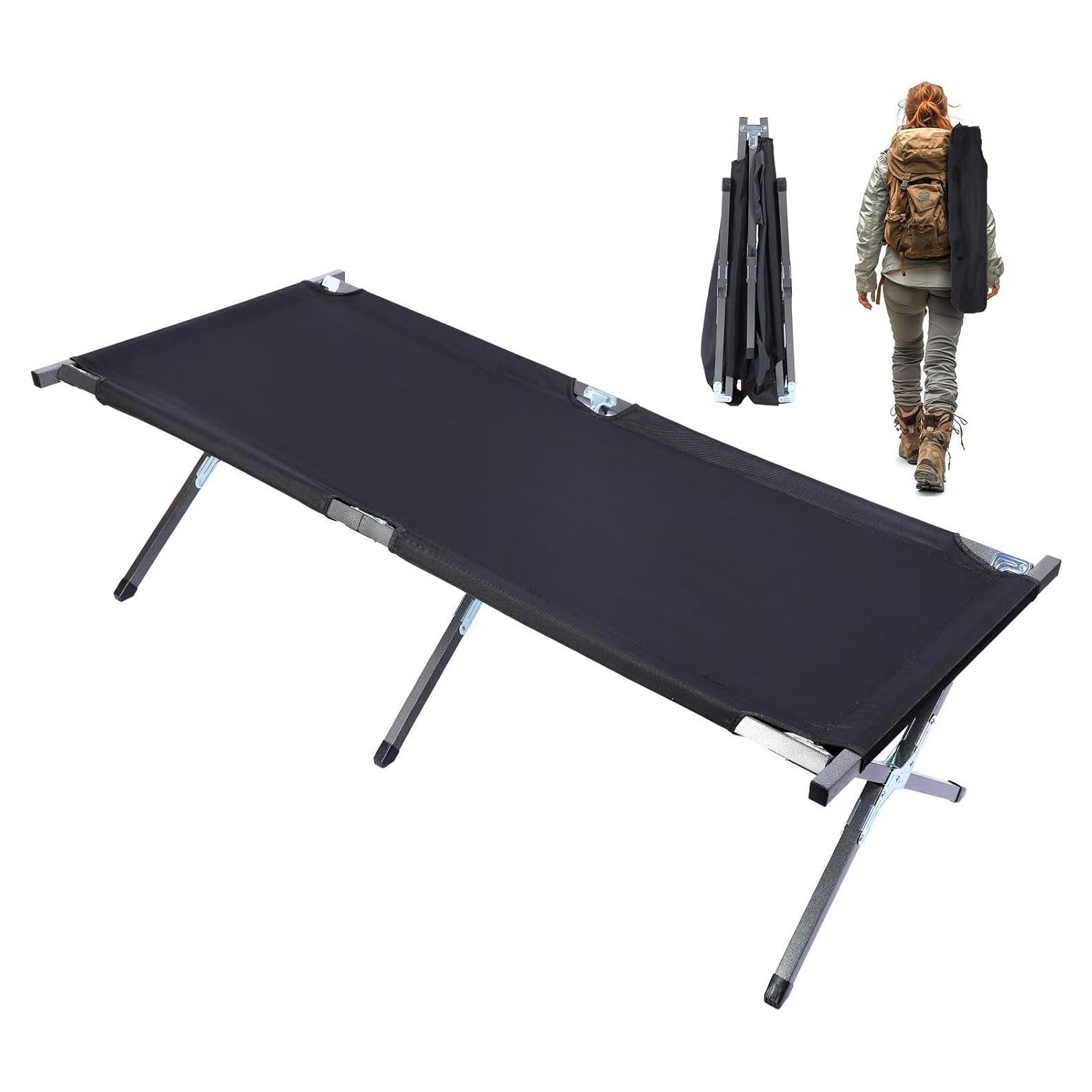 Camping Cot with Storage Bag for Adults, Portable and Lightweight Sleeping Bed for Outdoor Traveling, Hiking, Easy to Set up