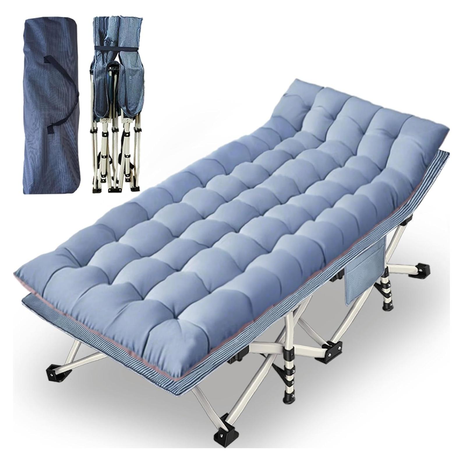 Cama de Camping Plegable GETOVIN XXL con Colchón Desmontable 200x81 cm