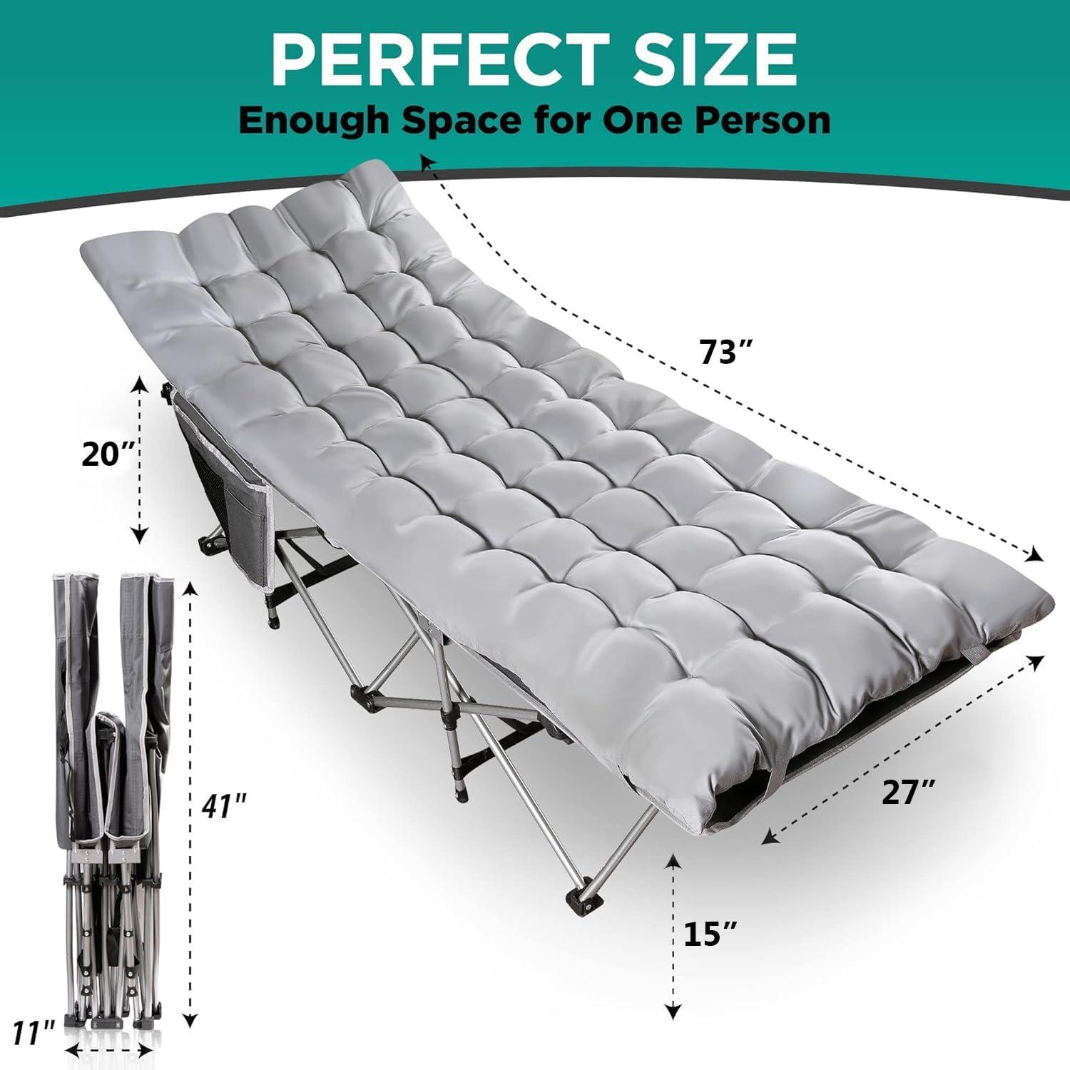 Cuna de Camping Plegable ZONETECH 2-Pack Gris Resistente