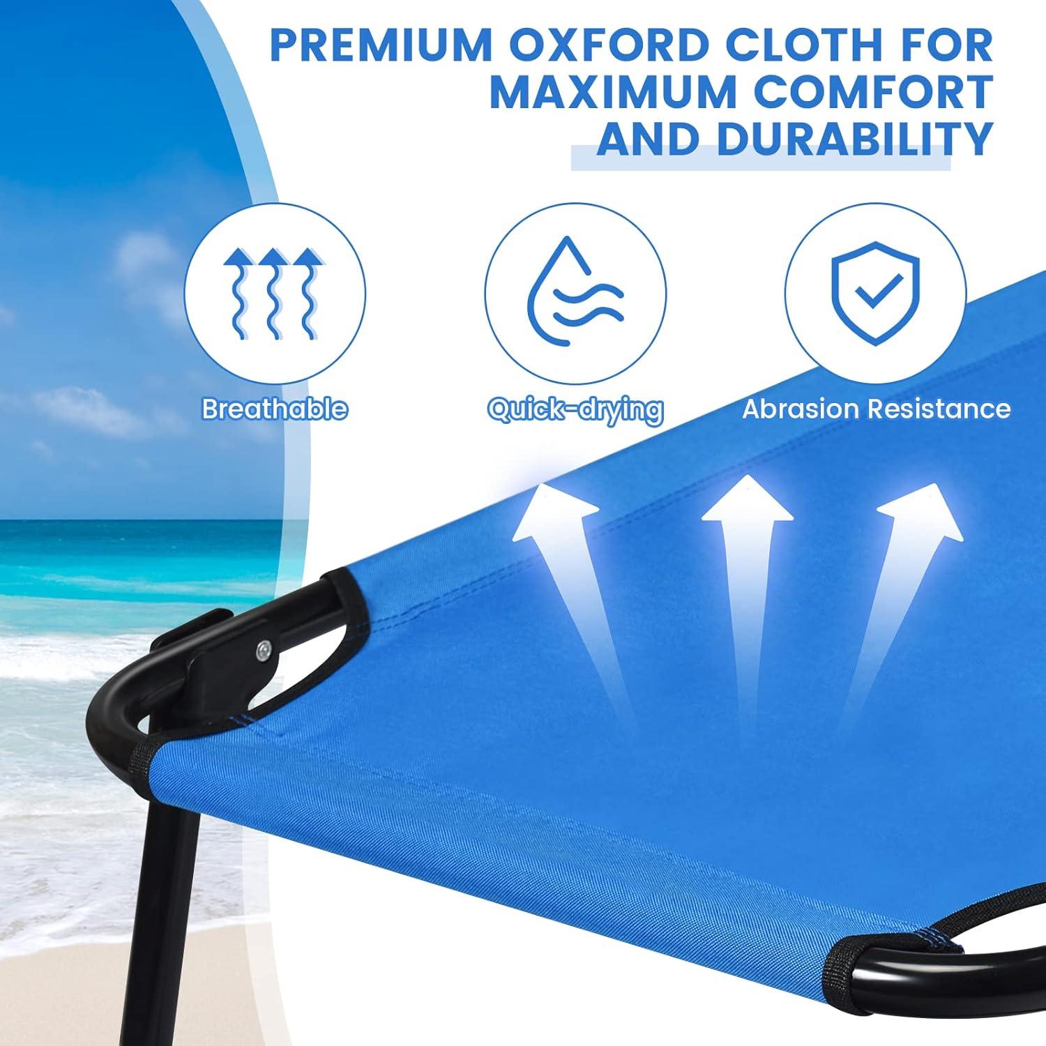 Cama de Camping Plegable Goplus Azul, Resistente 150 kg