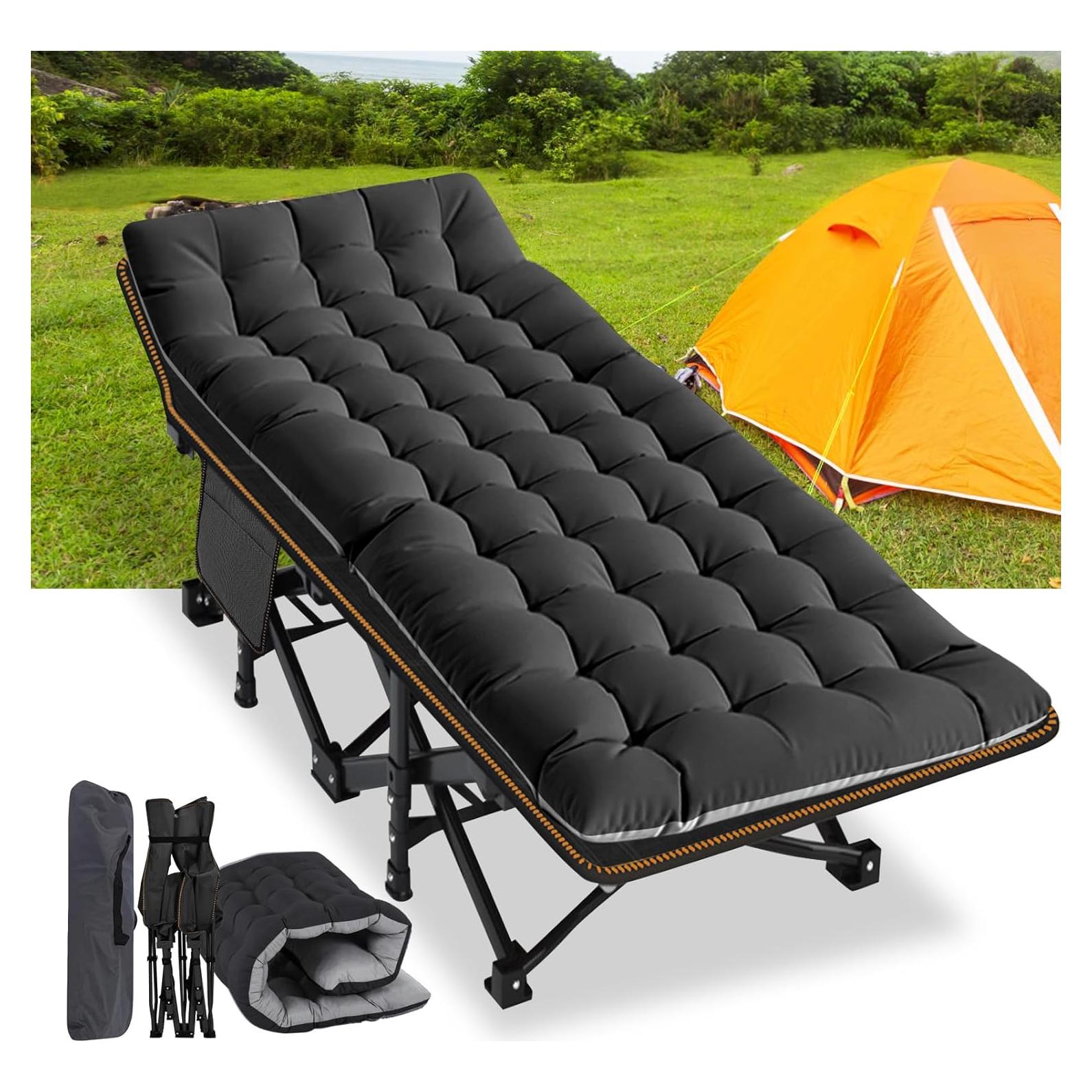 Cama Plegable XXL NAIZEA para Adultos, Alta Resistencia, Negro