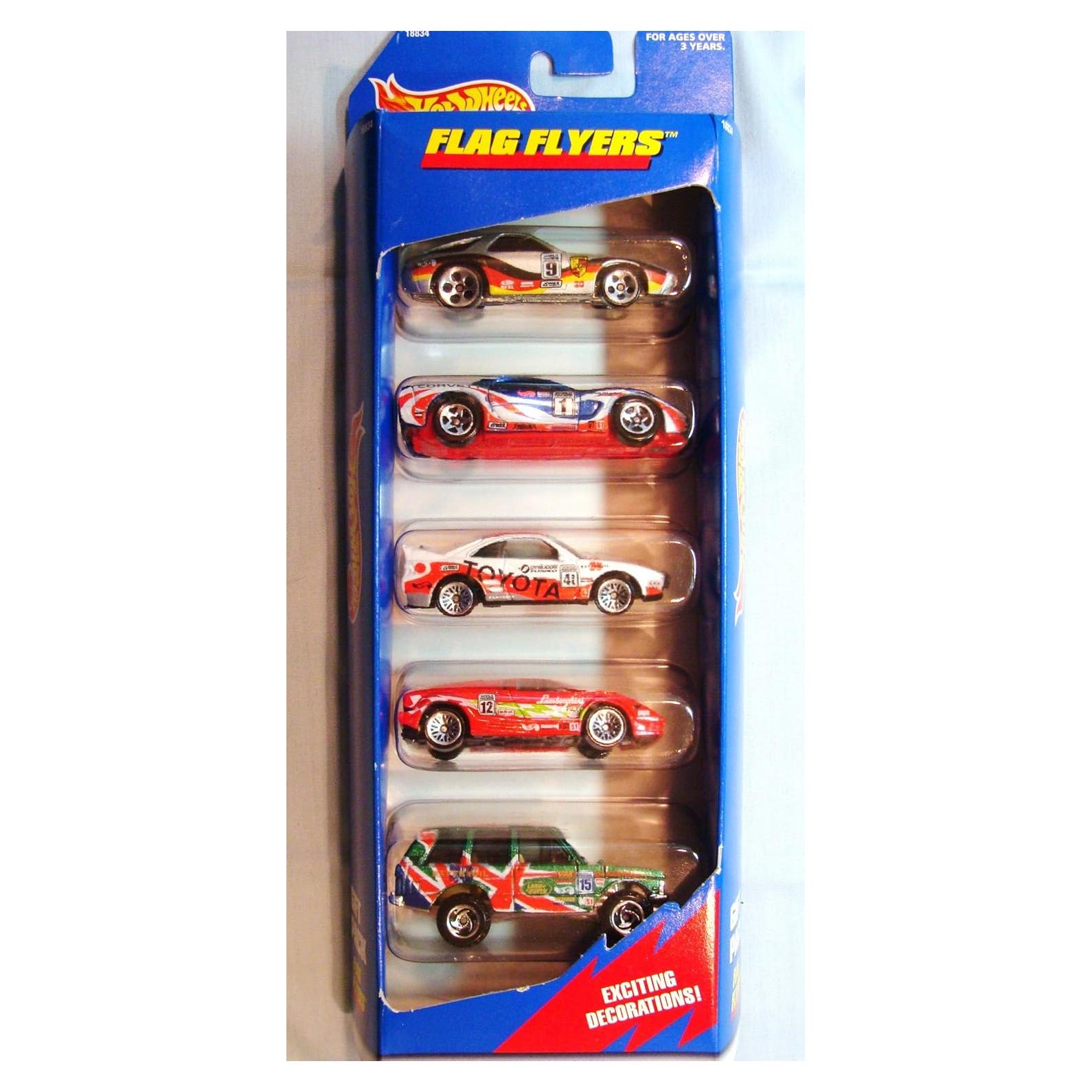 Hot Wheels Flag Flyers 5-Pack - 5 Coches Metal Fundido 1:64