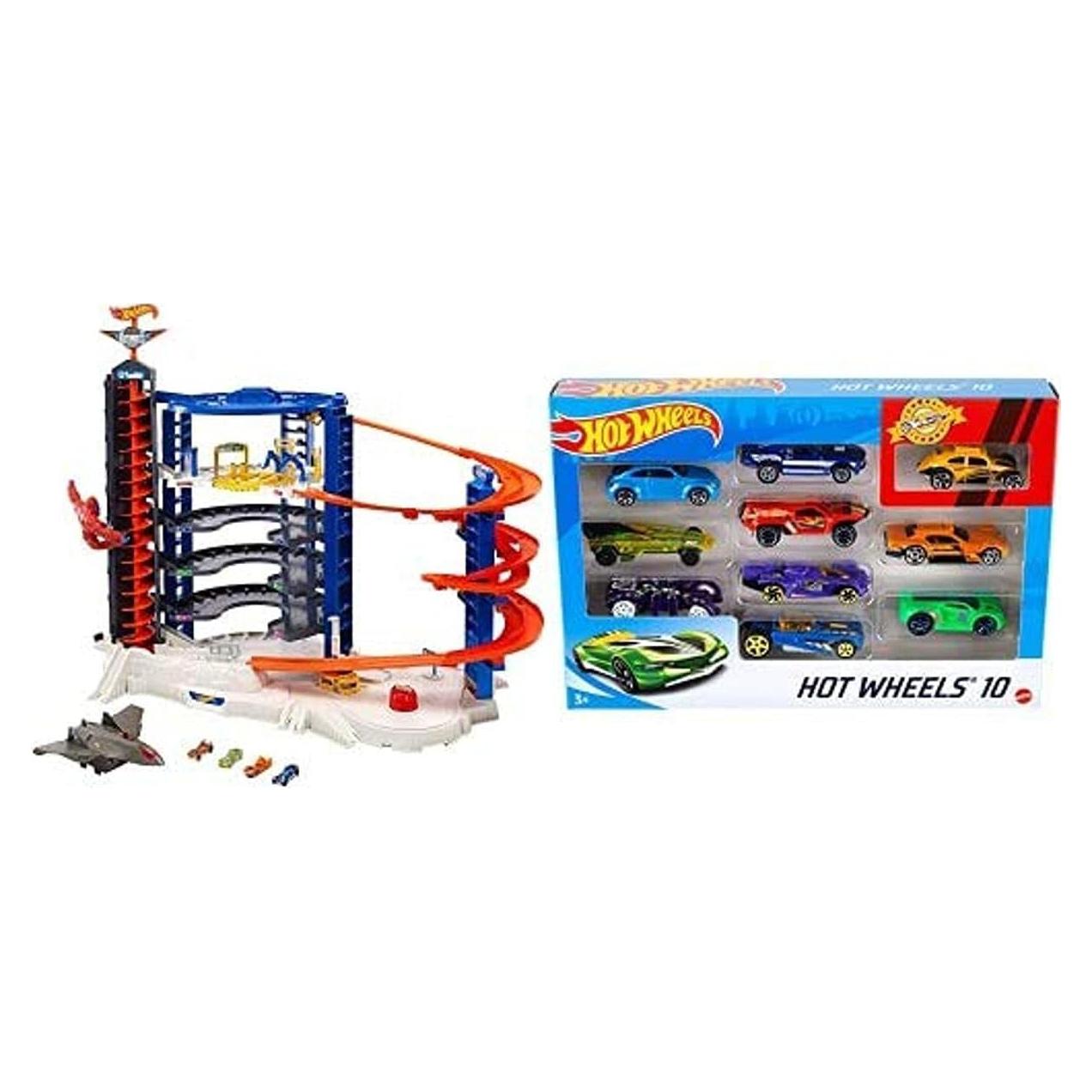 Hot Wheels Super Ultimate Garage + Pack 10 Vehículos
