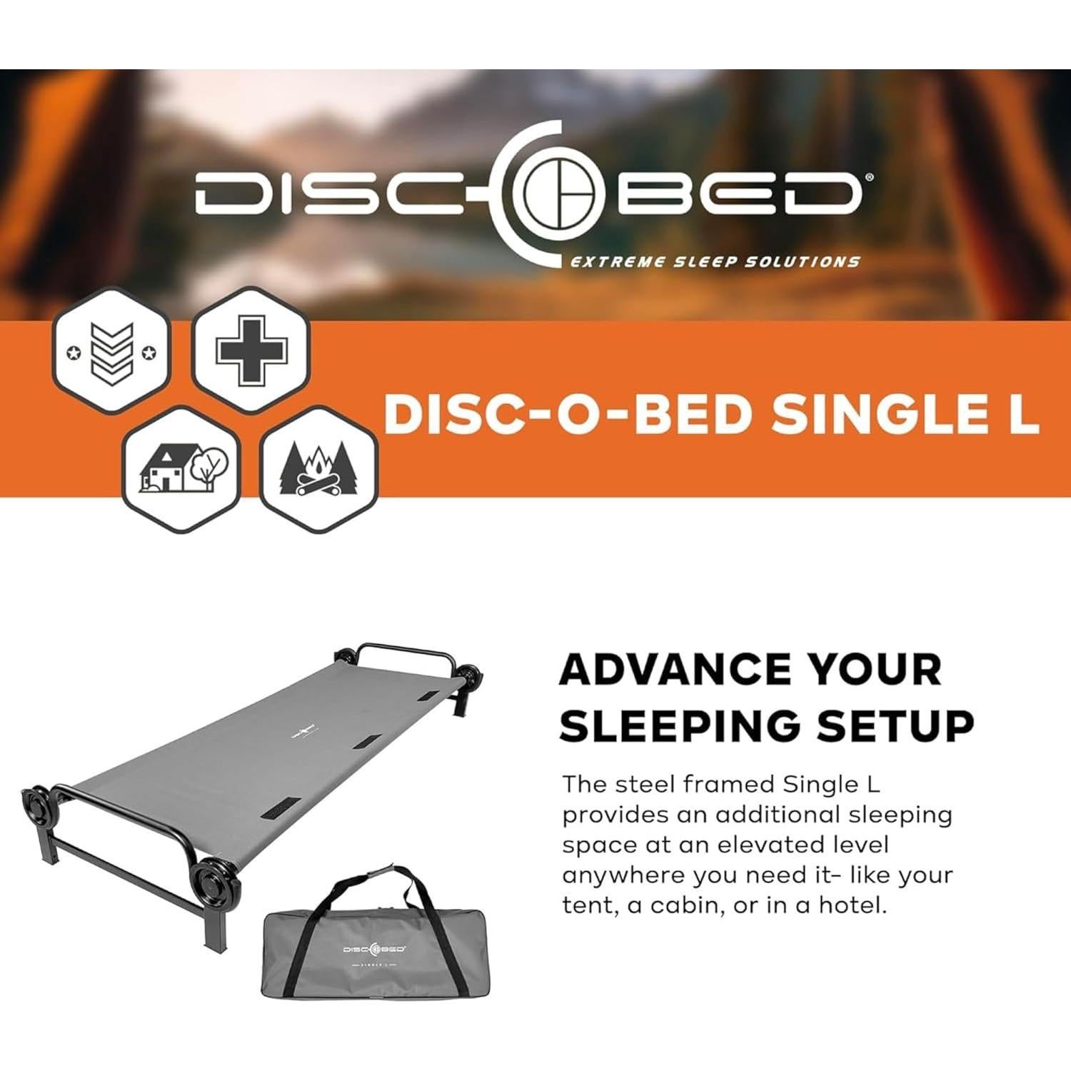 Cama portátil modular Disc-O-Bed gris para 1 persona