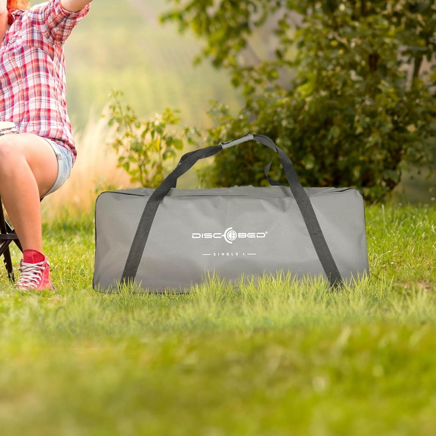 Cama portátil modular Disc-O-Bed gris para 1 persona