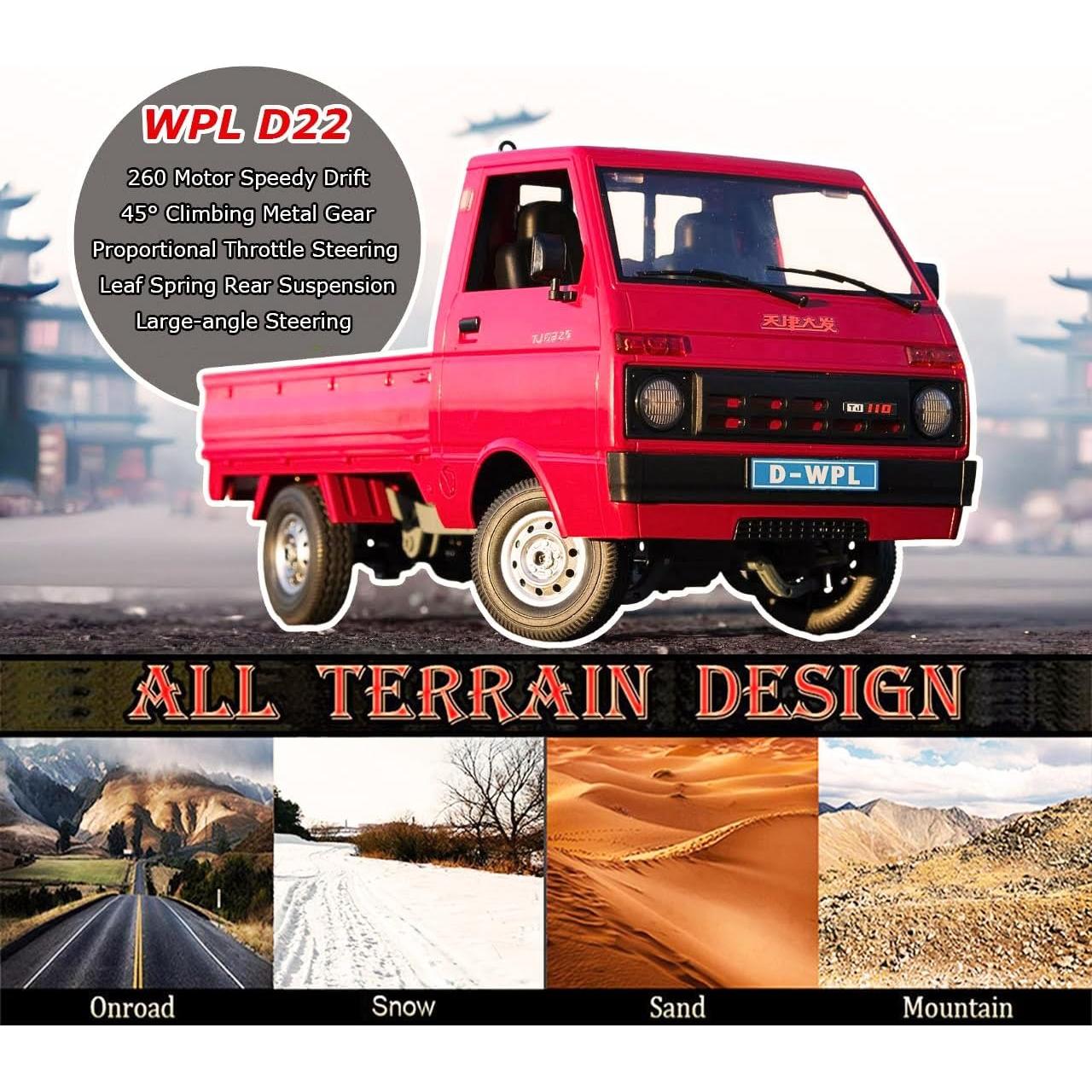 Coche RC WPL D22 1/10 Control Remoto Pickup 20 km/h