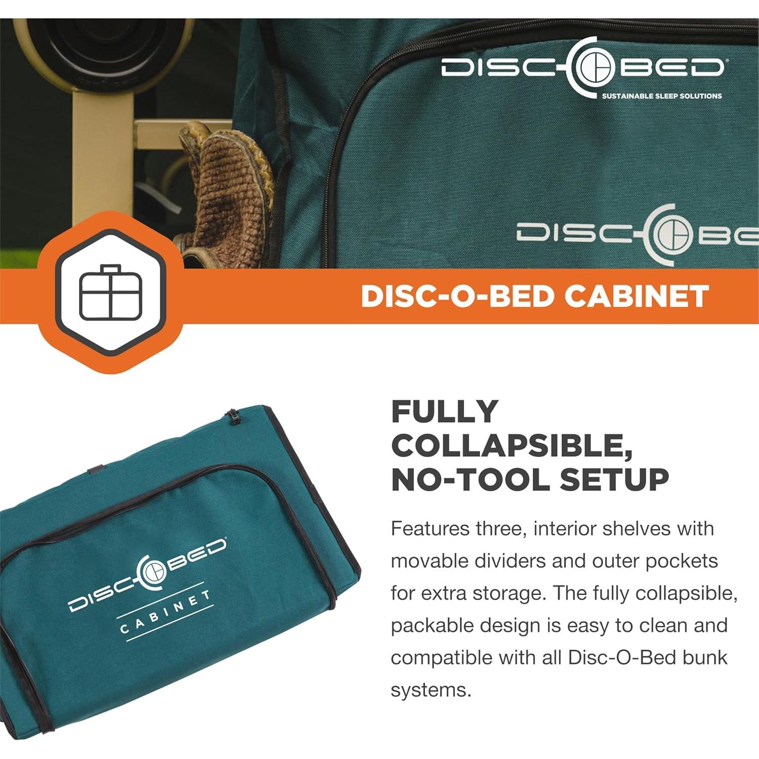 Armario Colgante Disc-O-Bed con 3 Estantes y 6 Compartimentos Verde